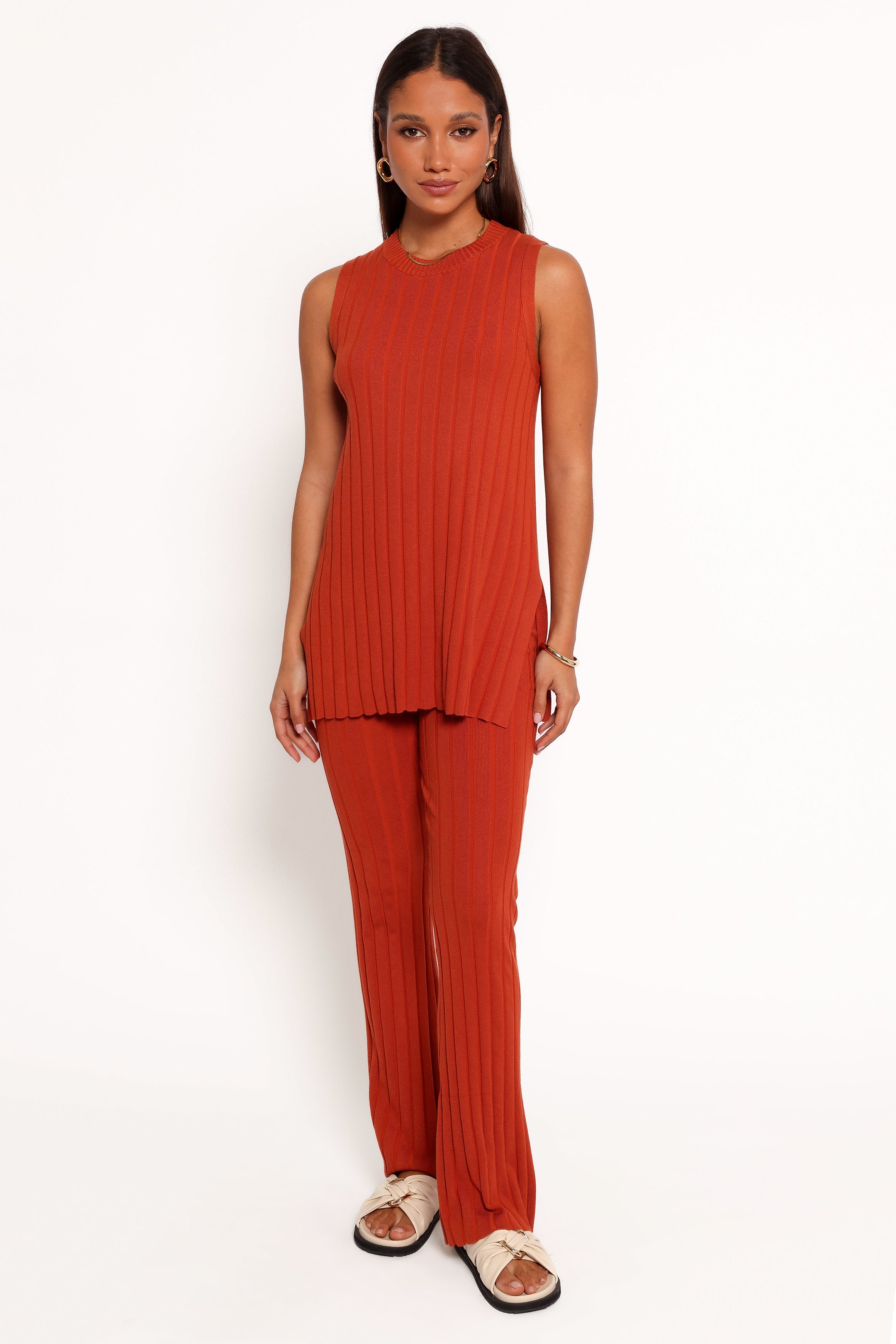 Silvie Knitted Set - Rust-Aur Fashion