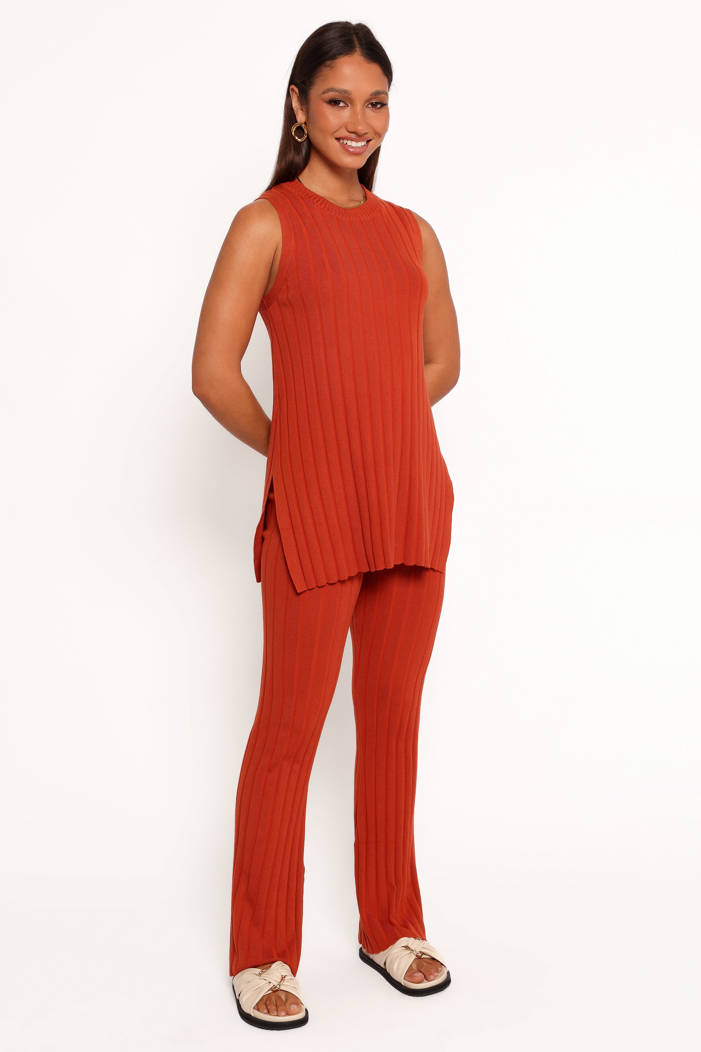 Silvie Knitted Set - Rust-Aur Fashion