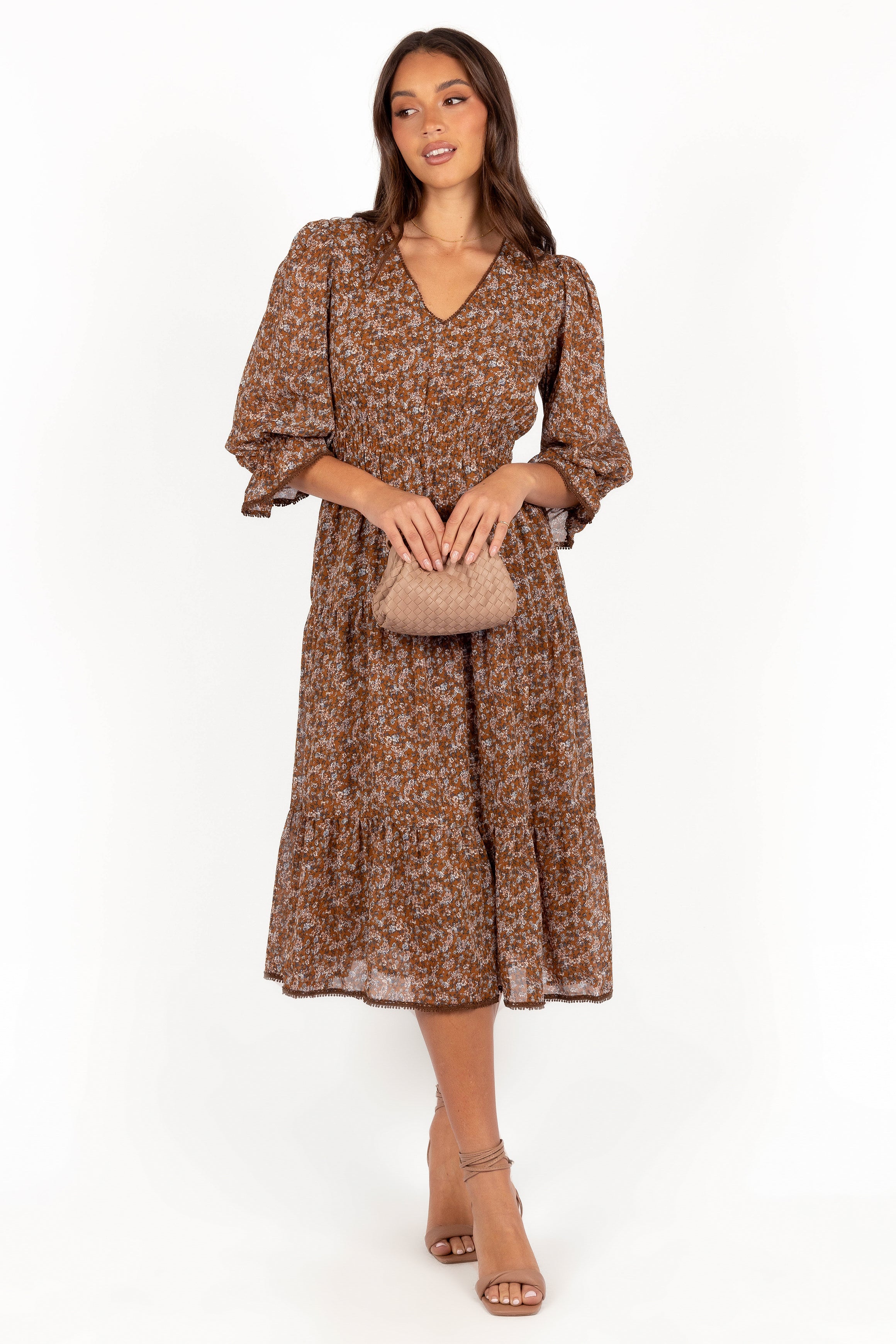 Simone Midi Dress - Camel-Aur Fashion