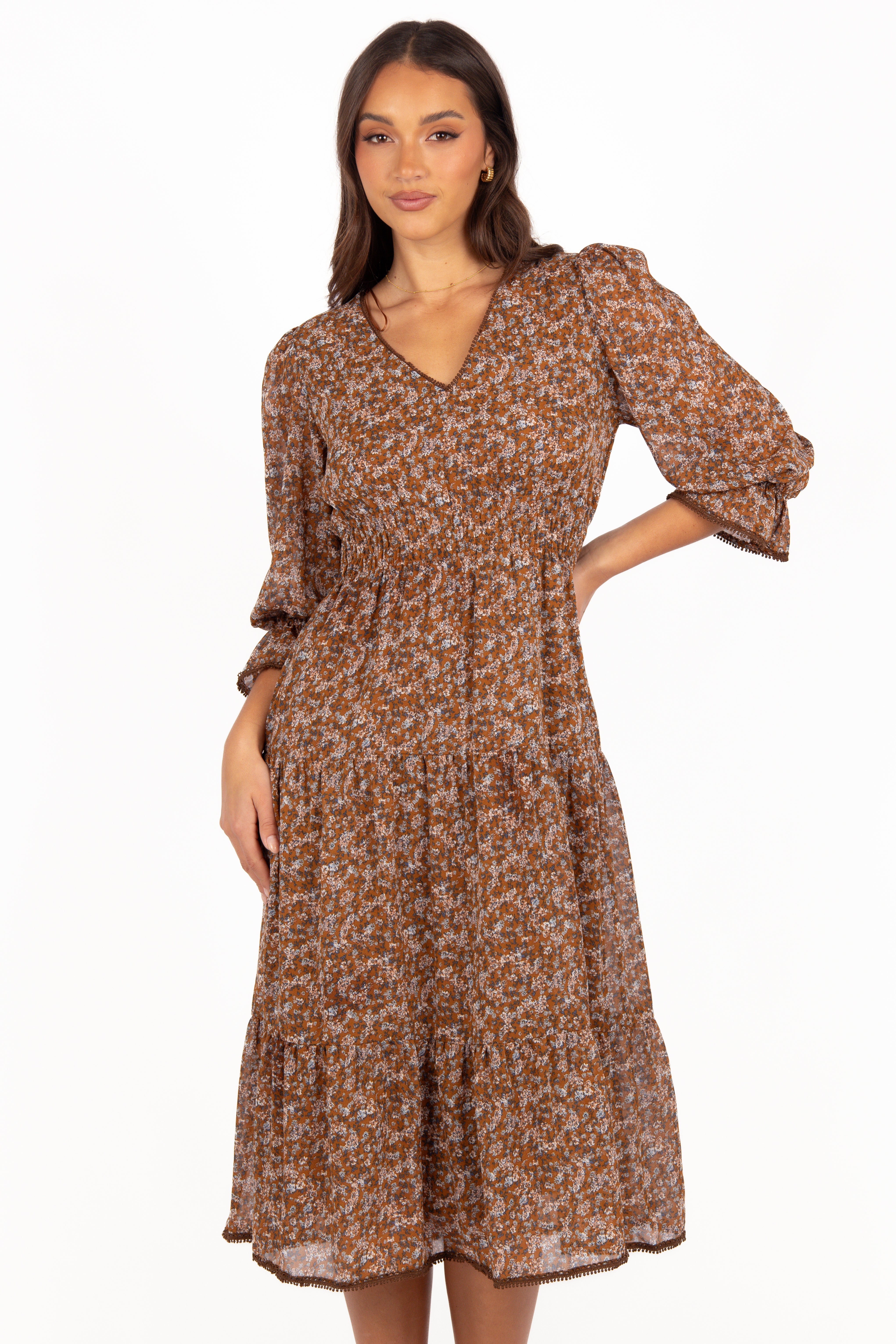 Simone Midi Dress - Camel-Aur Fashion