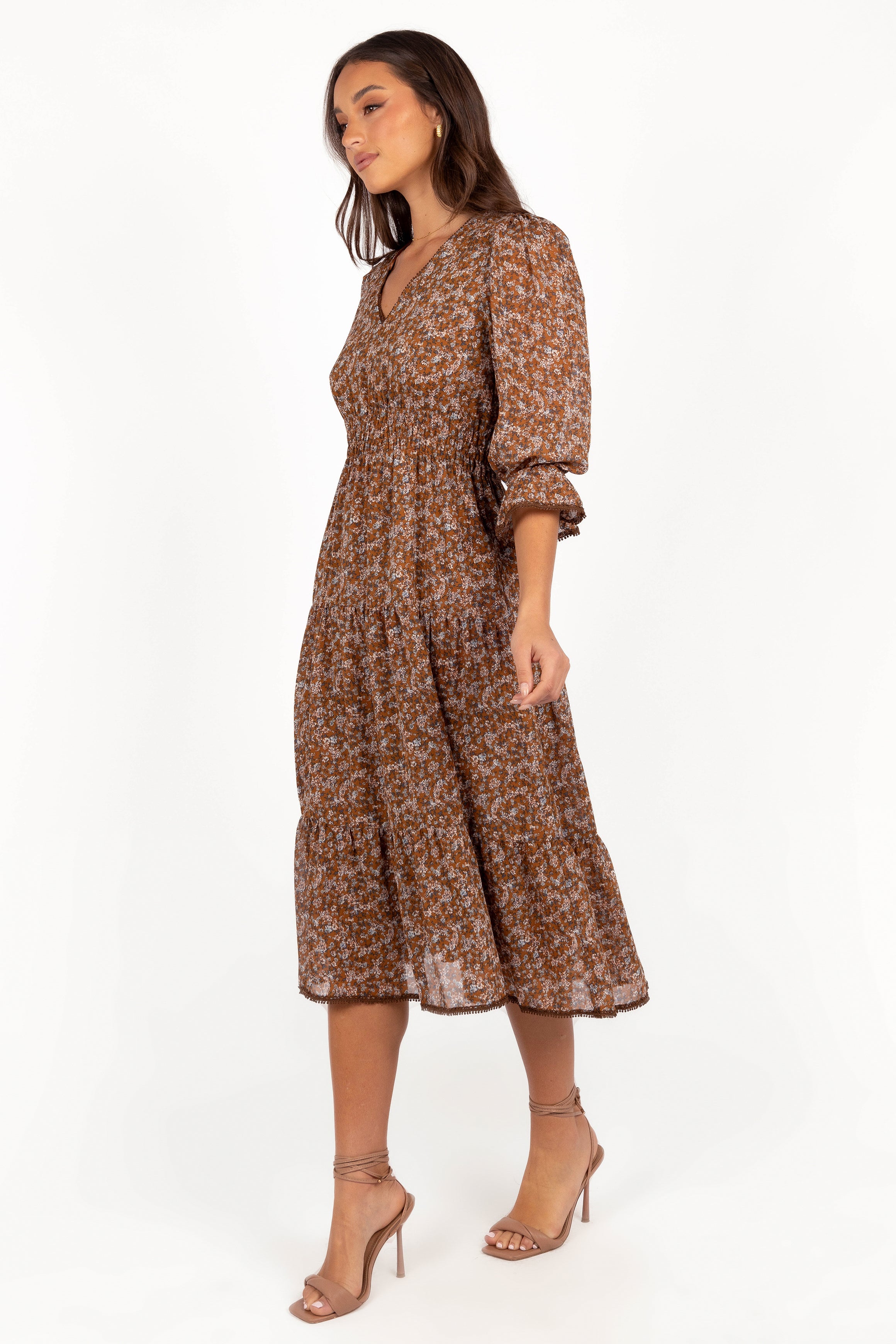 Simone Midi Dress - Camel-Aur Fashion