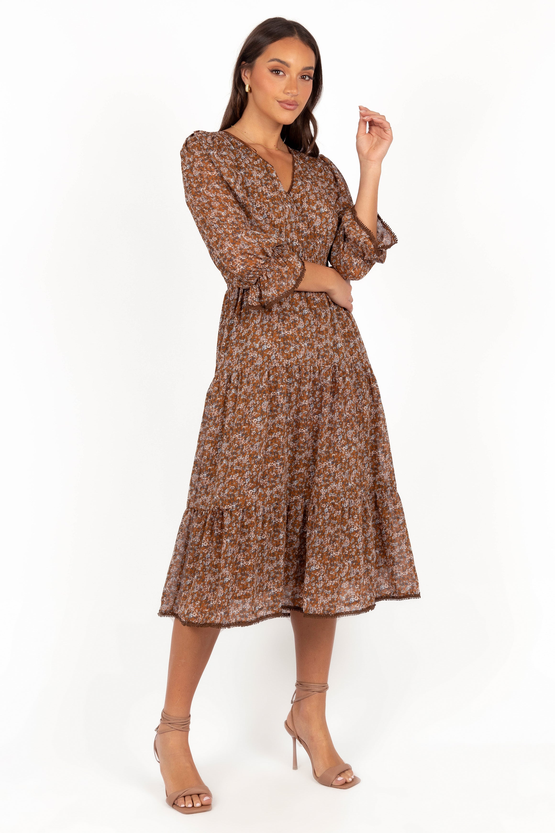 Simone Midi Dress - Camel-Aur Fashion