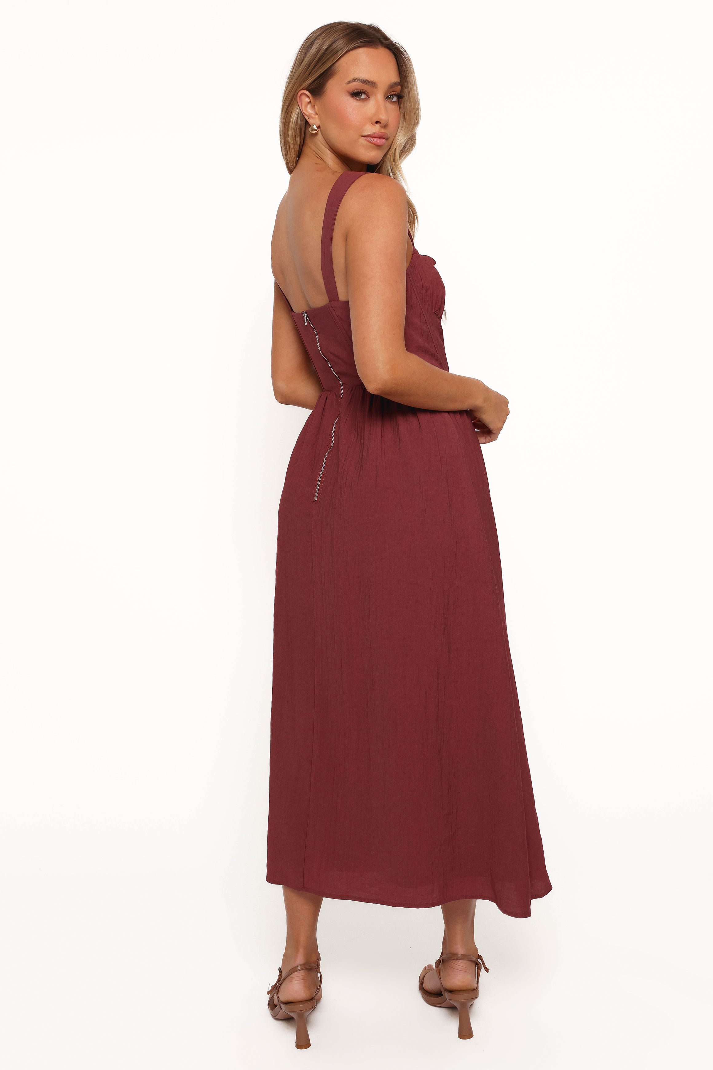 Sofie Midi Dress - Brick-Aur Fashion