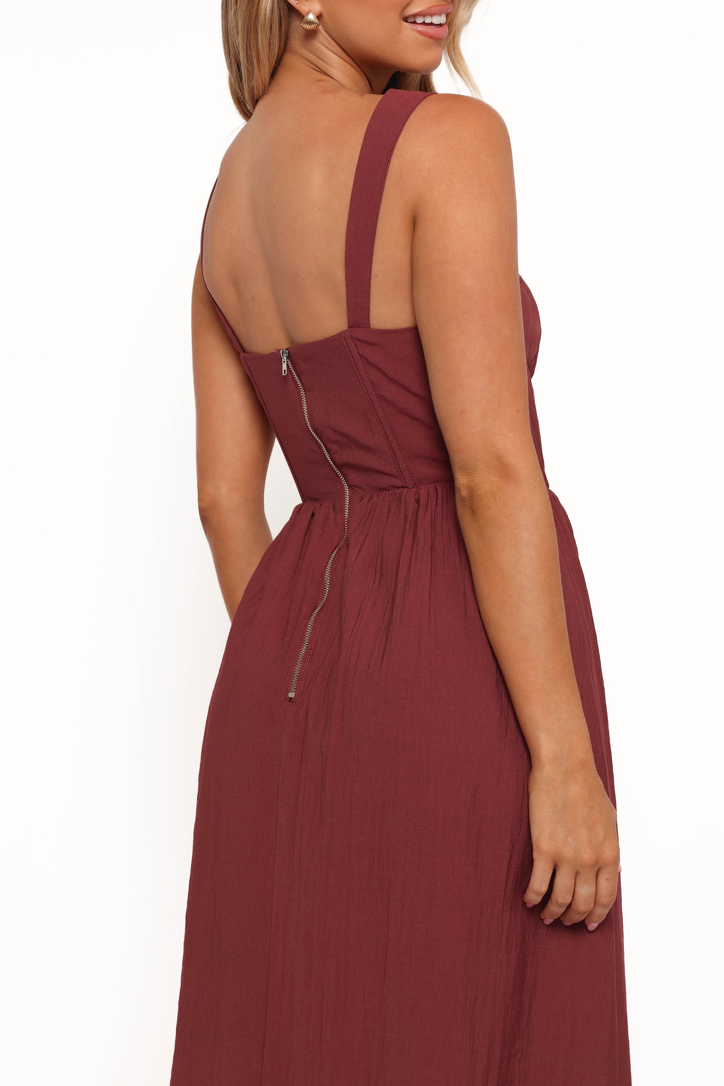 Sofie Midi Dress - Brick-Aur Fashion