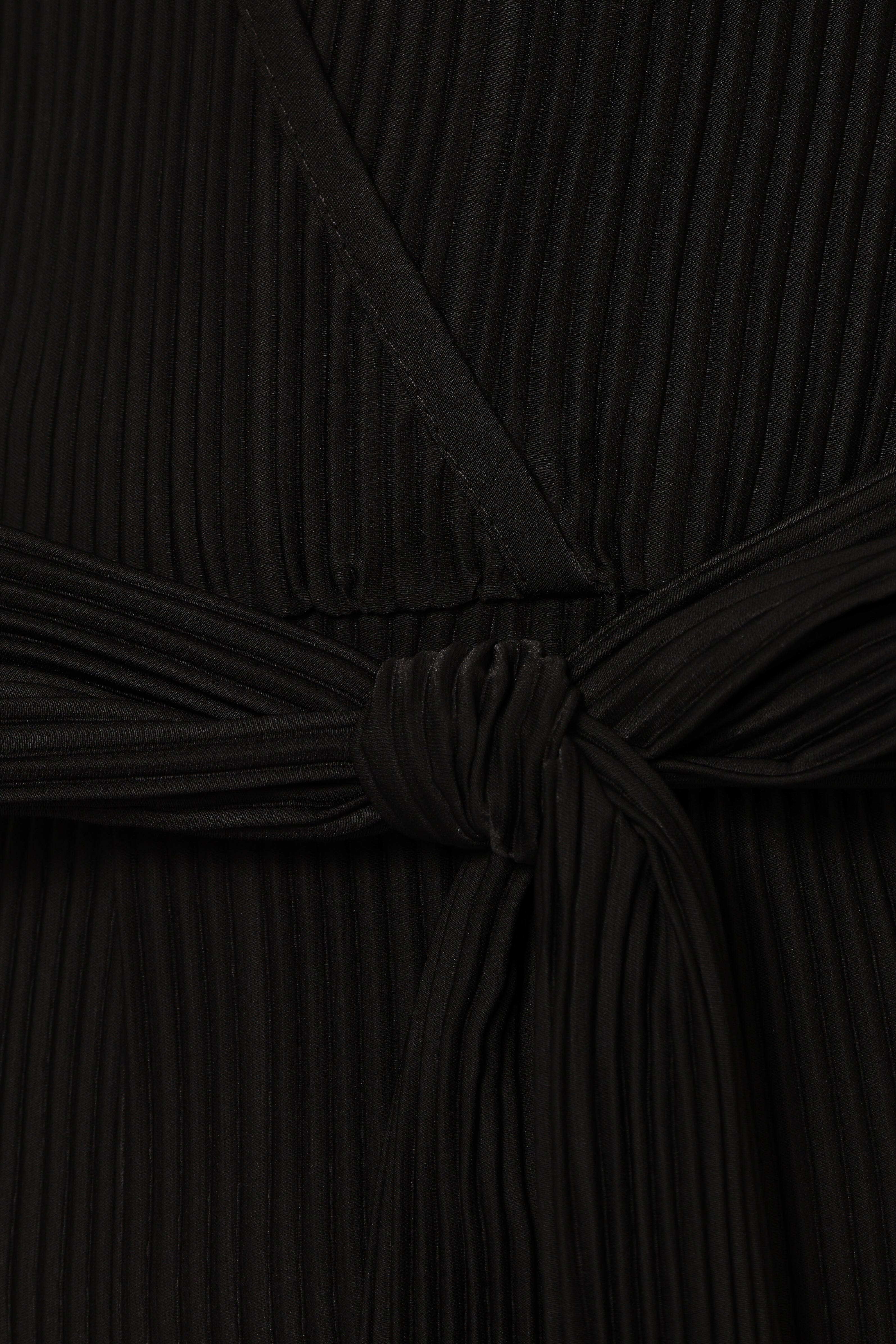 Solange Plisse Jumpsuit - Black-Aur Fashion