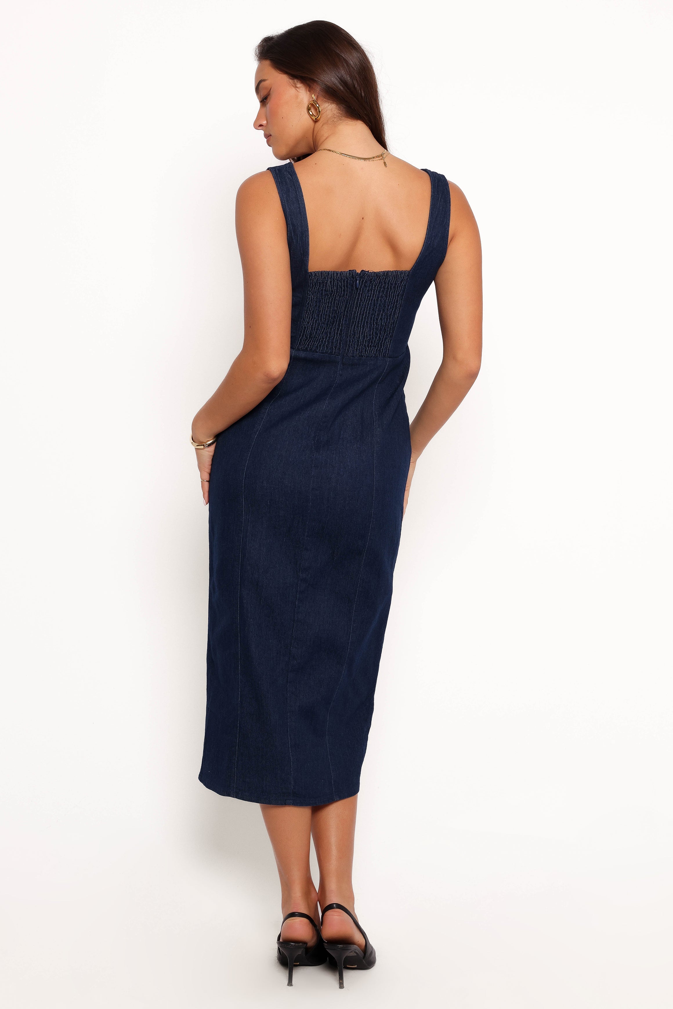 Tammy Dress - Medium Denim-Aur Fashion