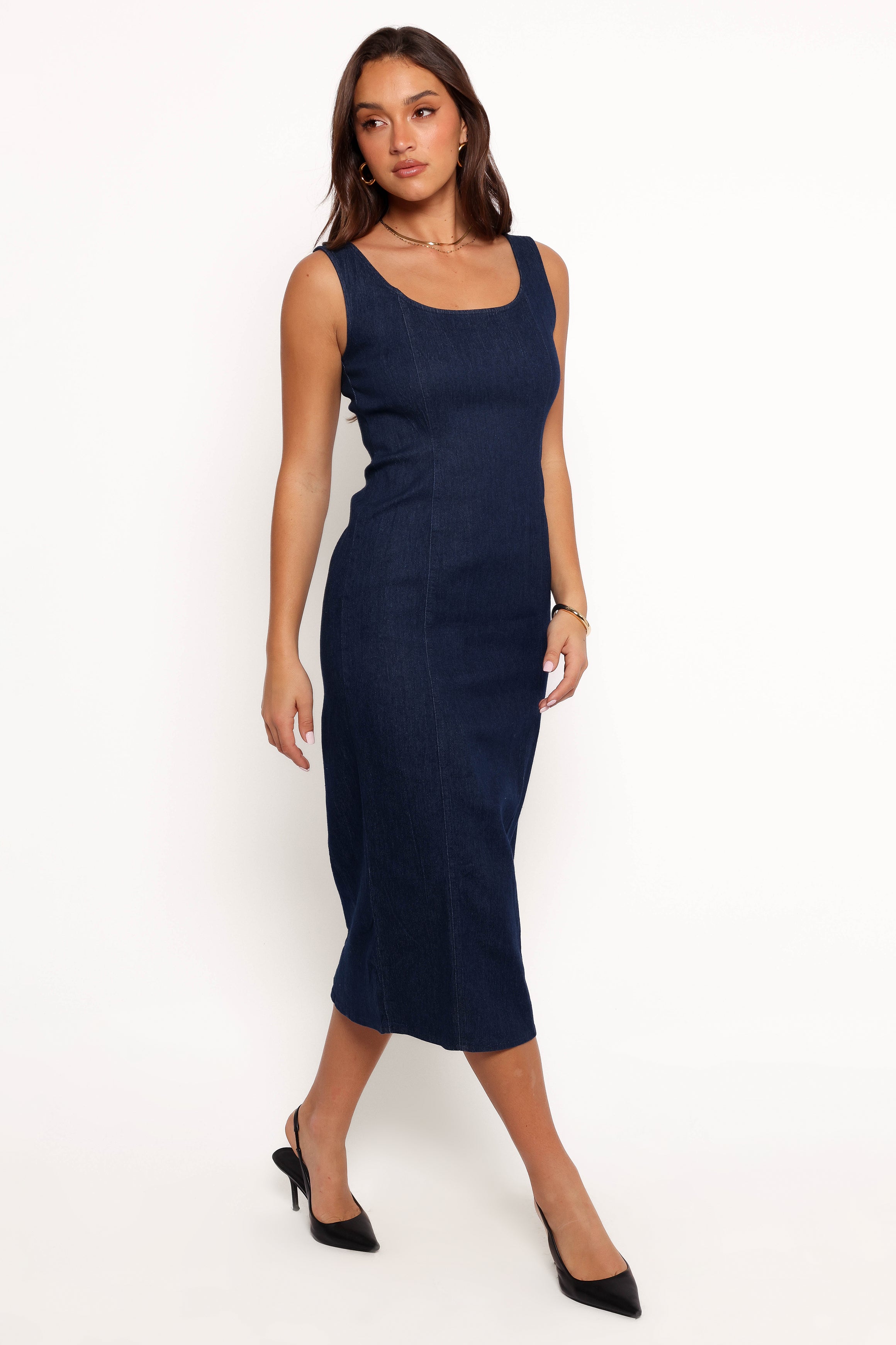 Tammy Dress - Medium Denim-Aur Fashion