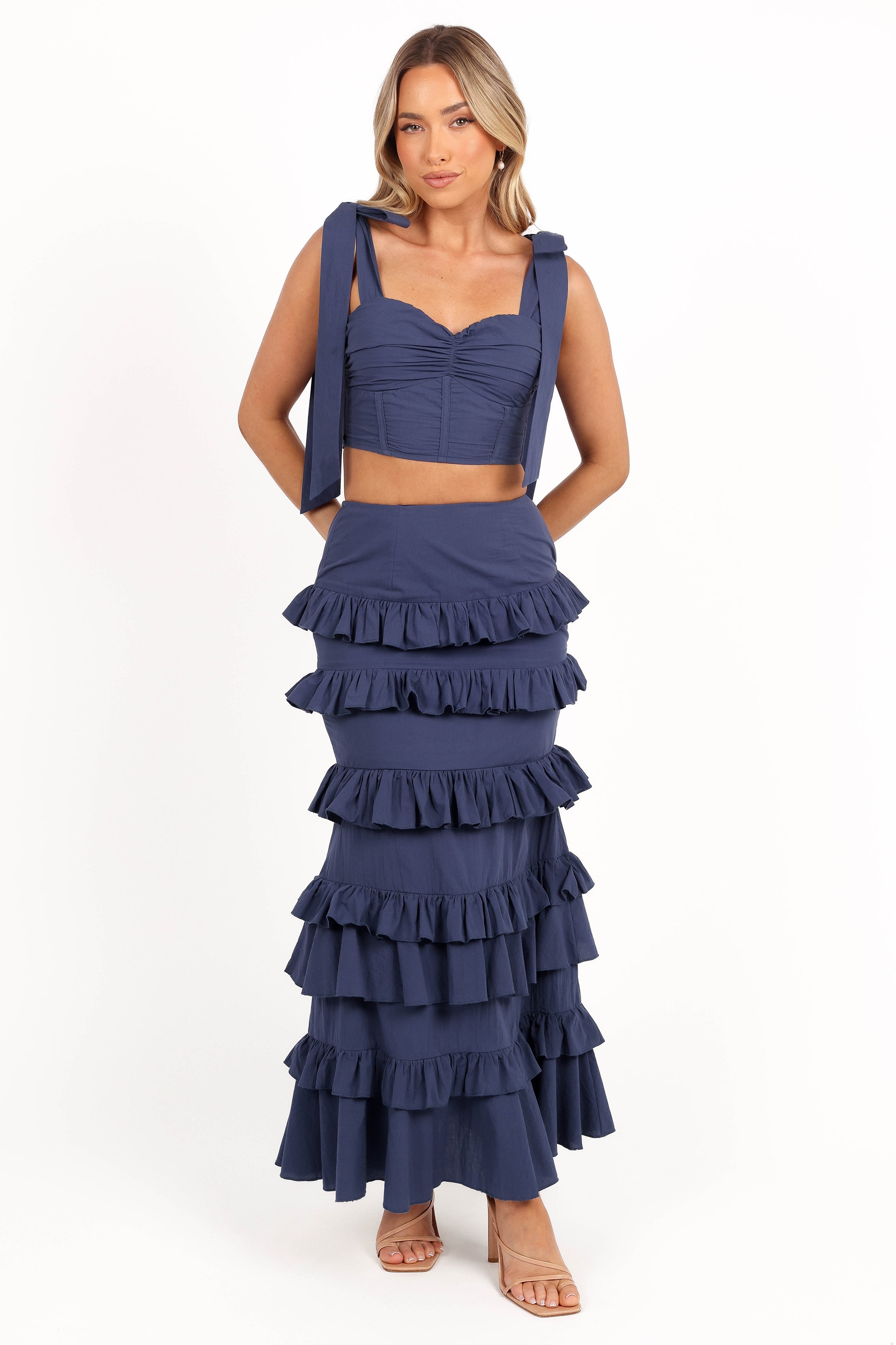 Tia Two Piece Set - Navy-Aur Fashion