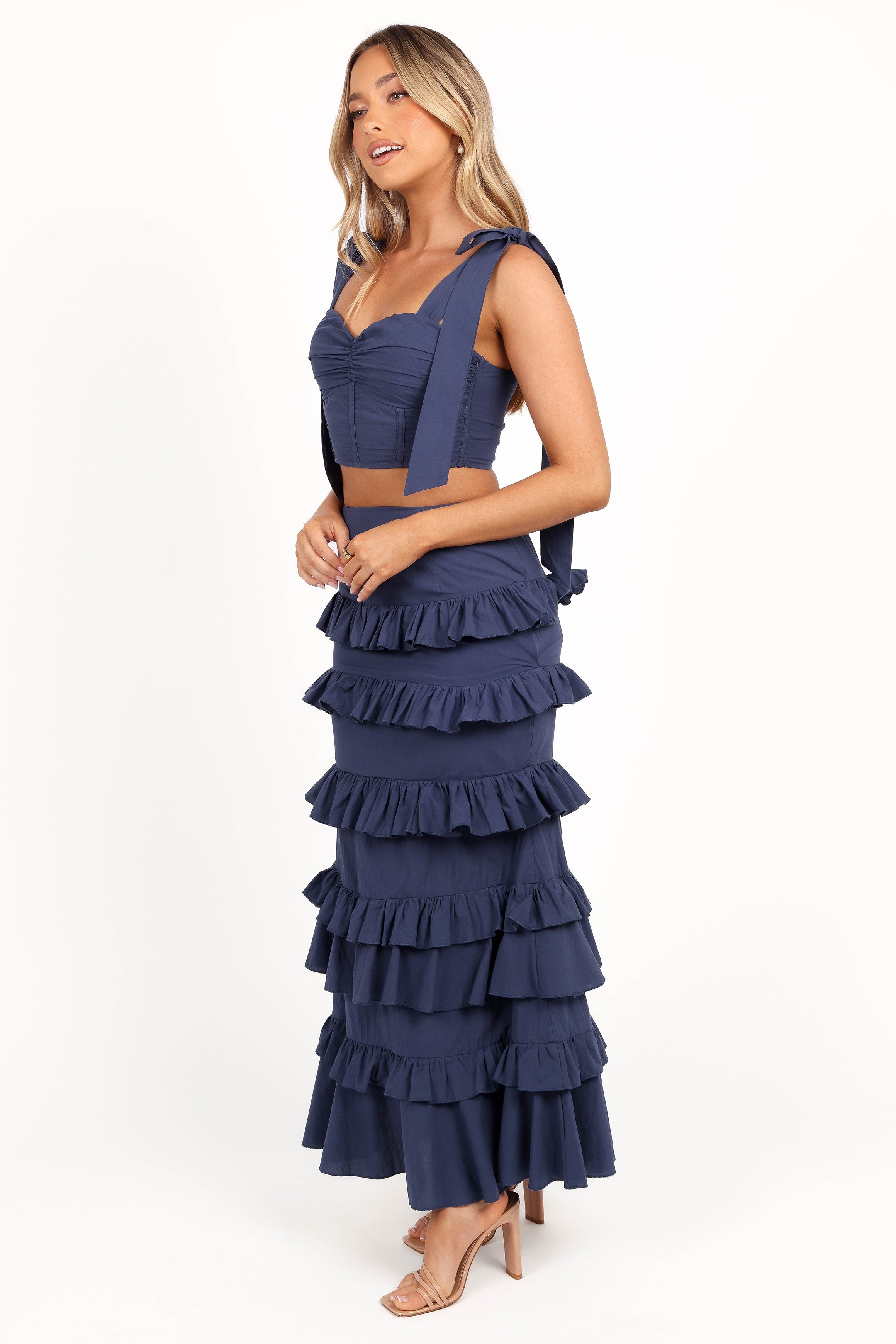 Tia Two Piece Set - Navy-Aur Fashion