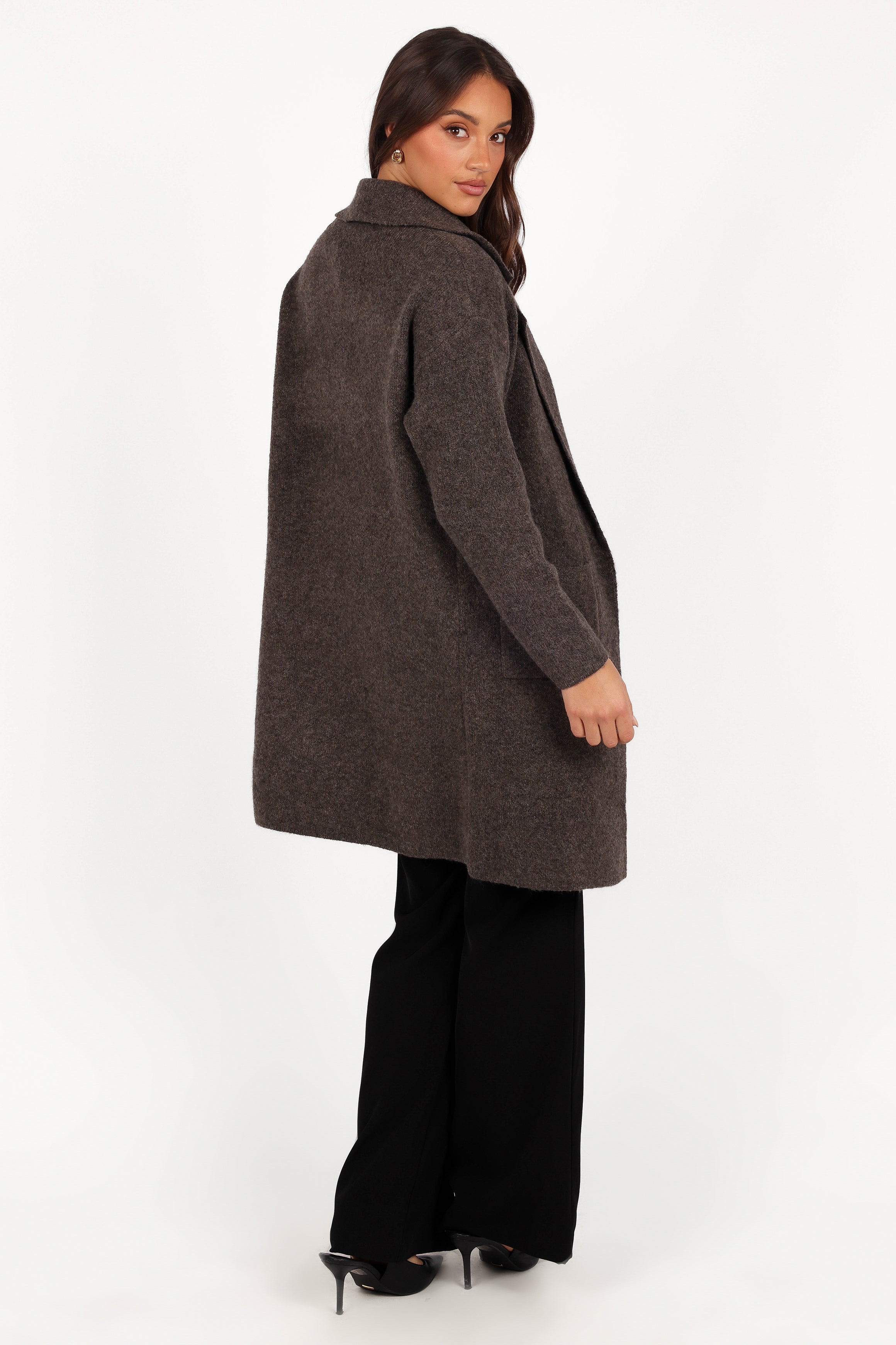 Skylar Open Front Coatigan - Brown-Aur Fashion