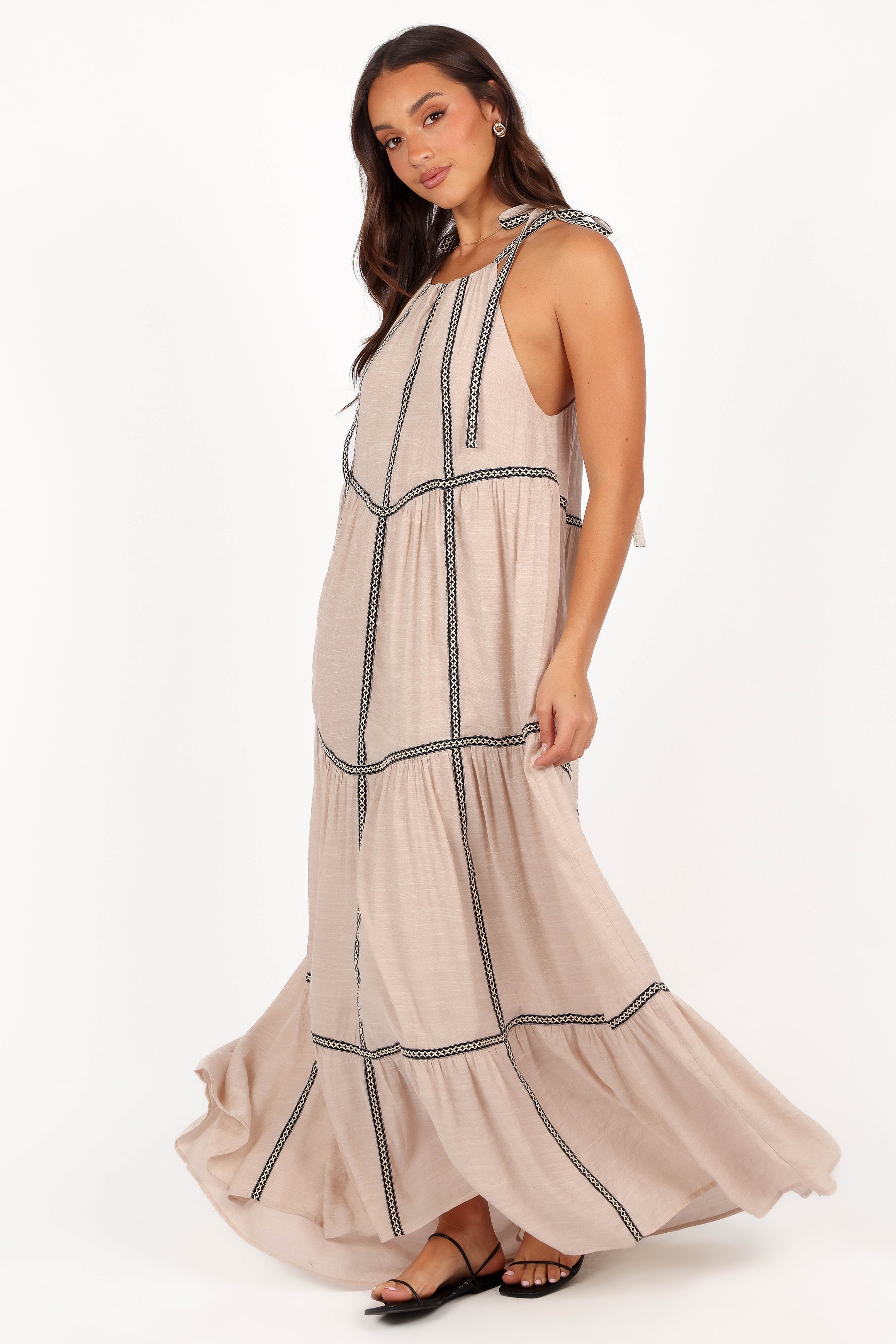 Volina Maxi Dress - Light Taupe-Aur Fashion