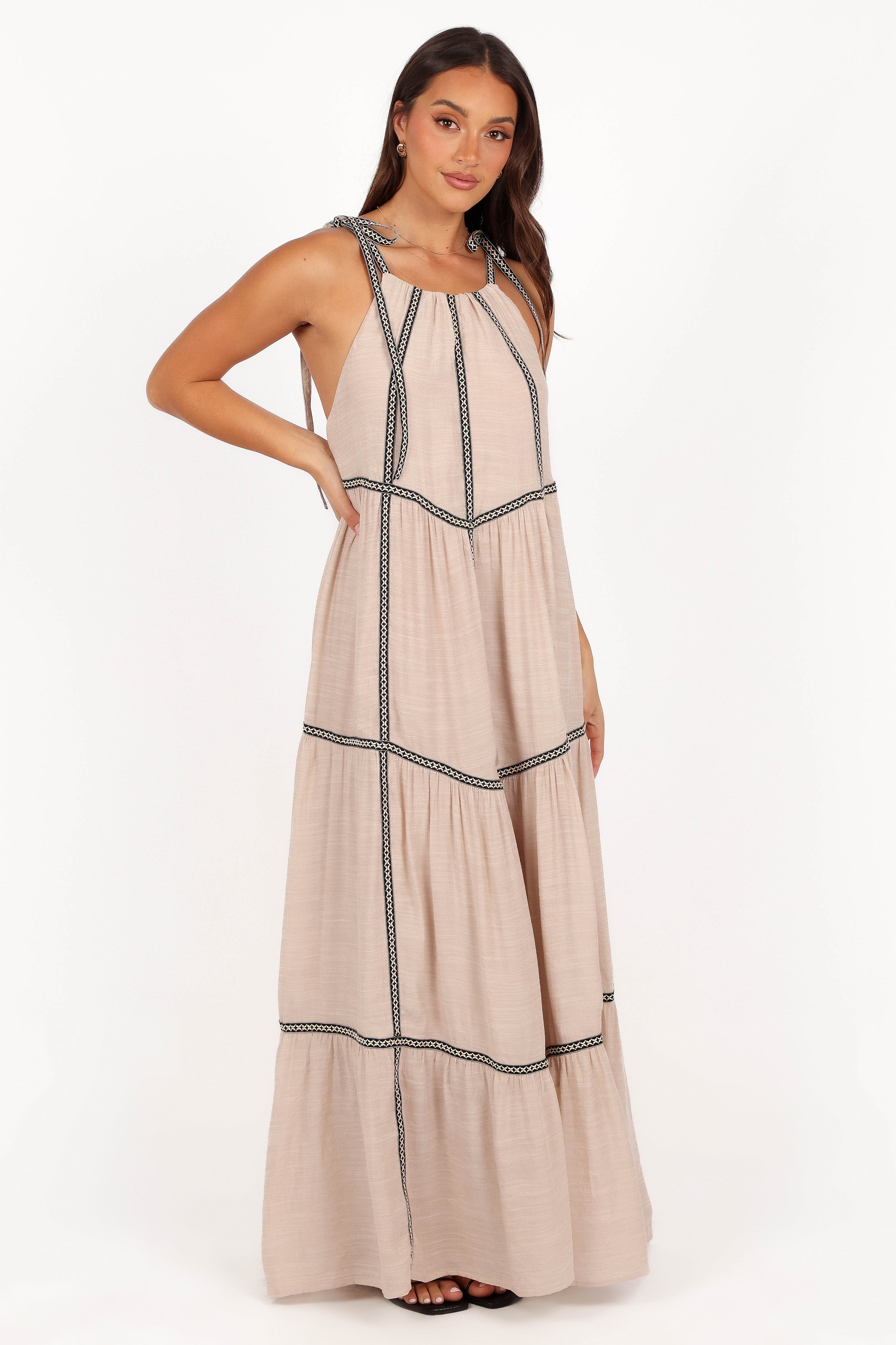 Volina Maxi Dress - Light Taupe-Aur Fashion