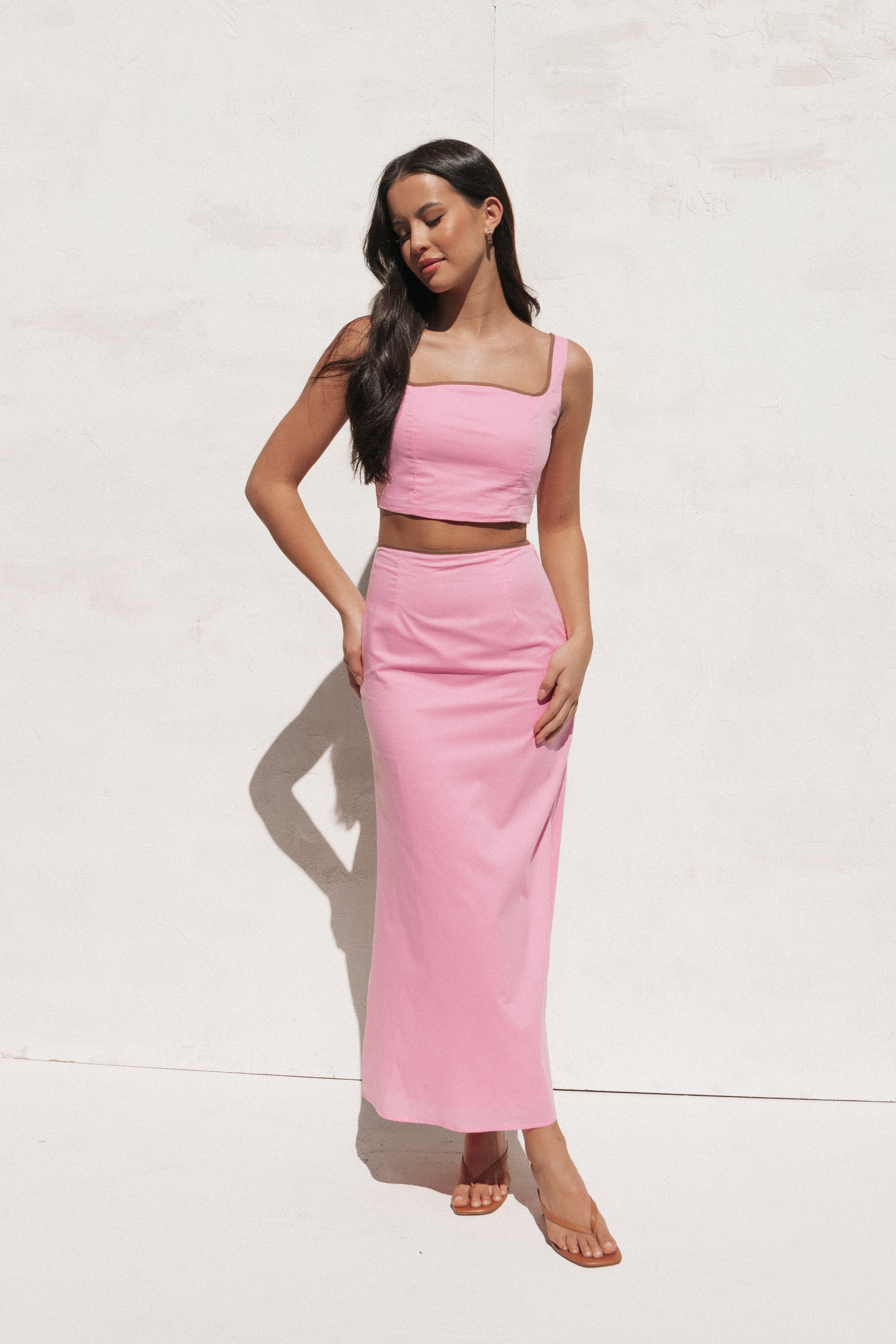 Willow Two Piece Set - Pink-Aur Fashion