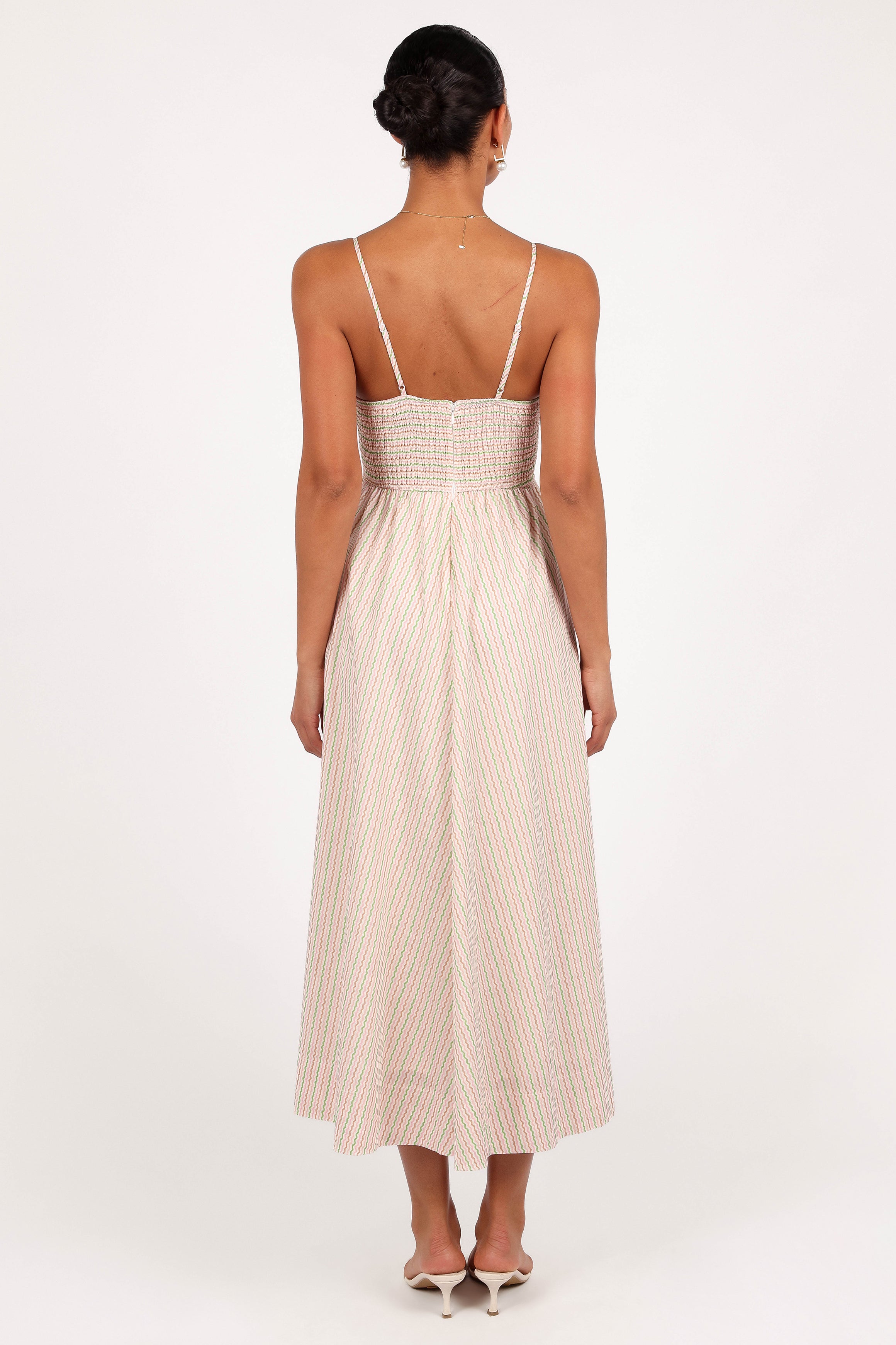 Yasmin Midi Dress - Wave Stripe-Aur Fashion