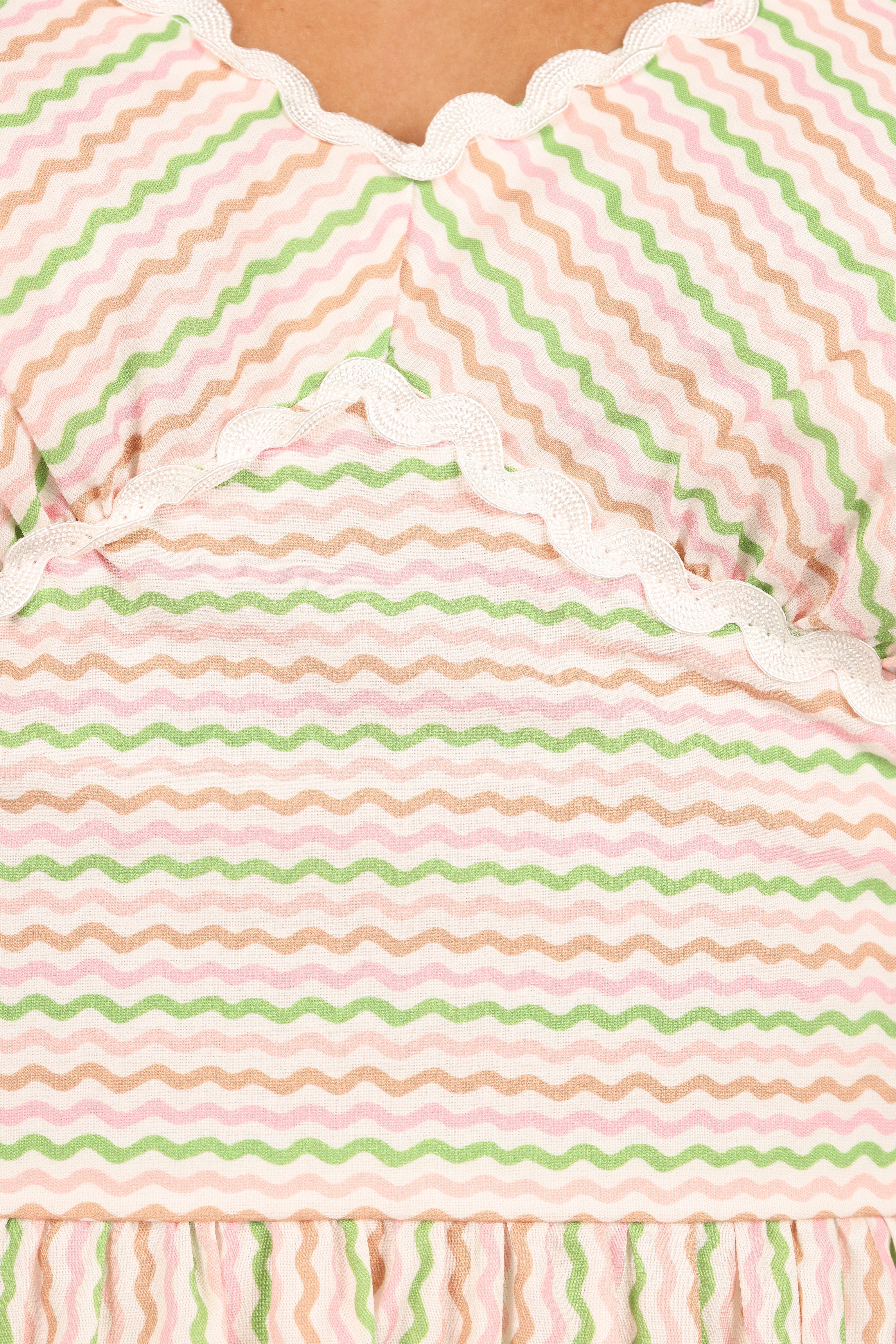 Yasmin Midi Dress - Wave Stripe-Aur Fashion