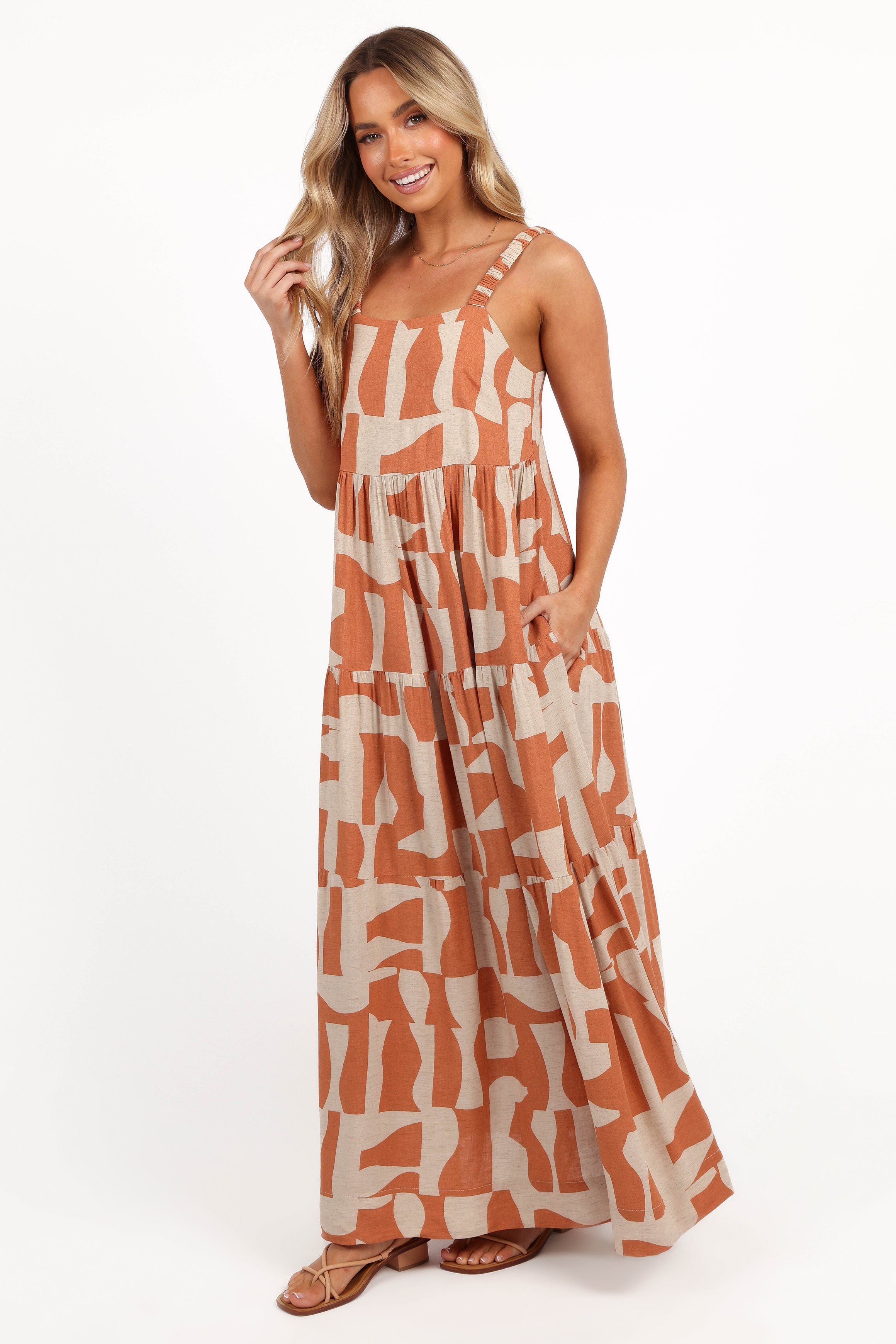 Quincy Maxi Dress - Natural/Camel-Aur Fashion