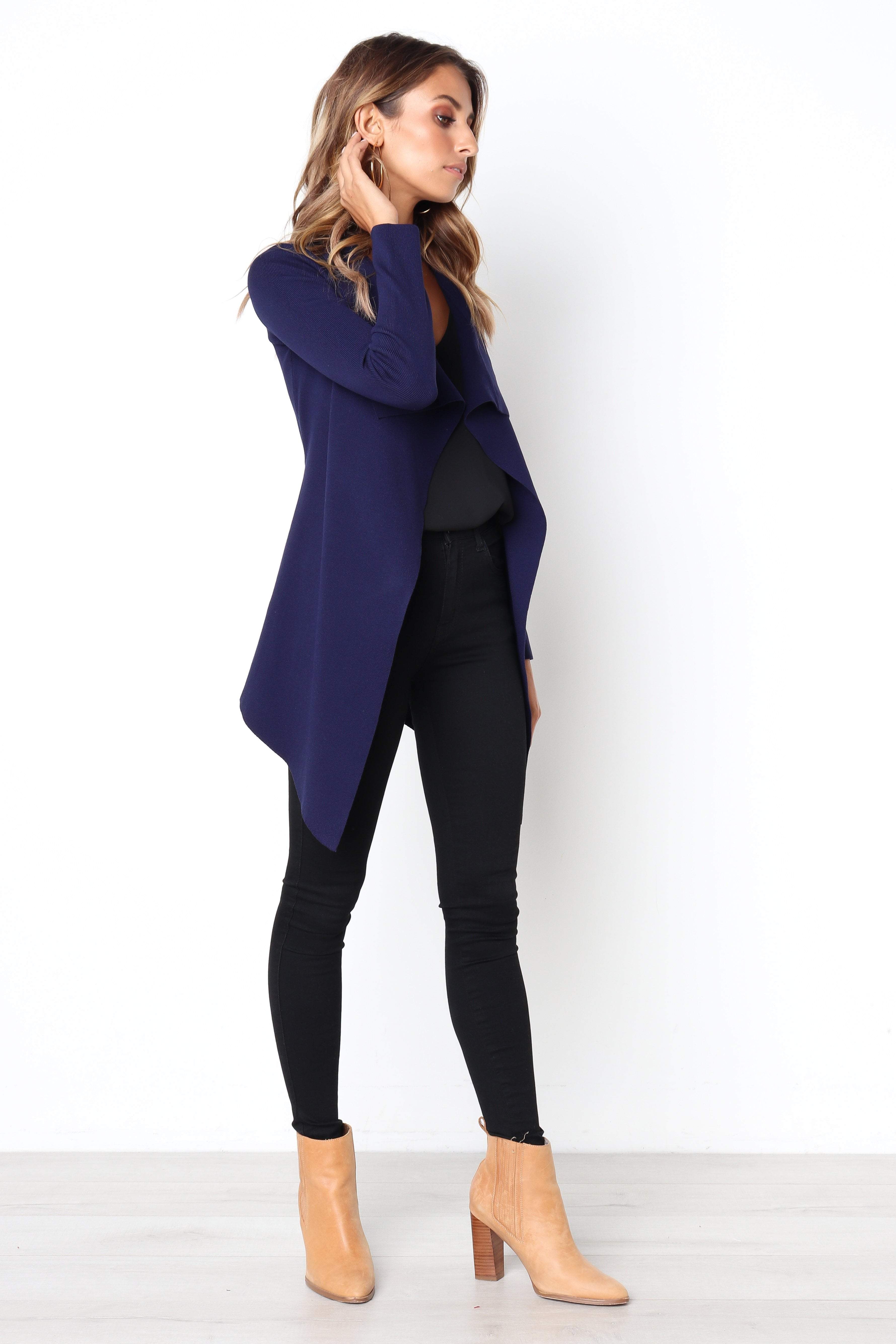 Zimmer Cardigan - Navy-Aur Fashion