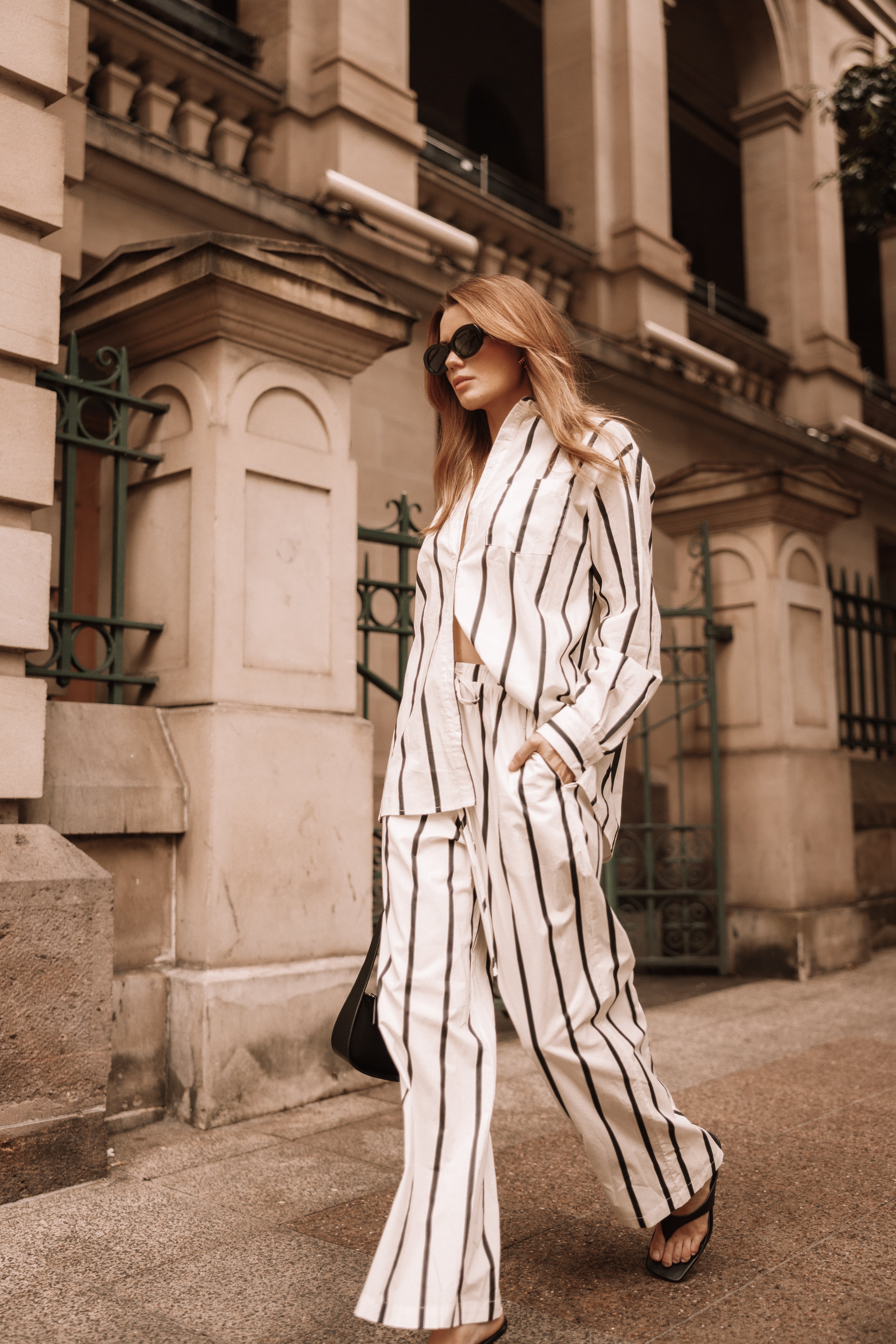 Silvia Pant - Cream Stripe-Aur Fashion