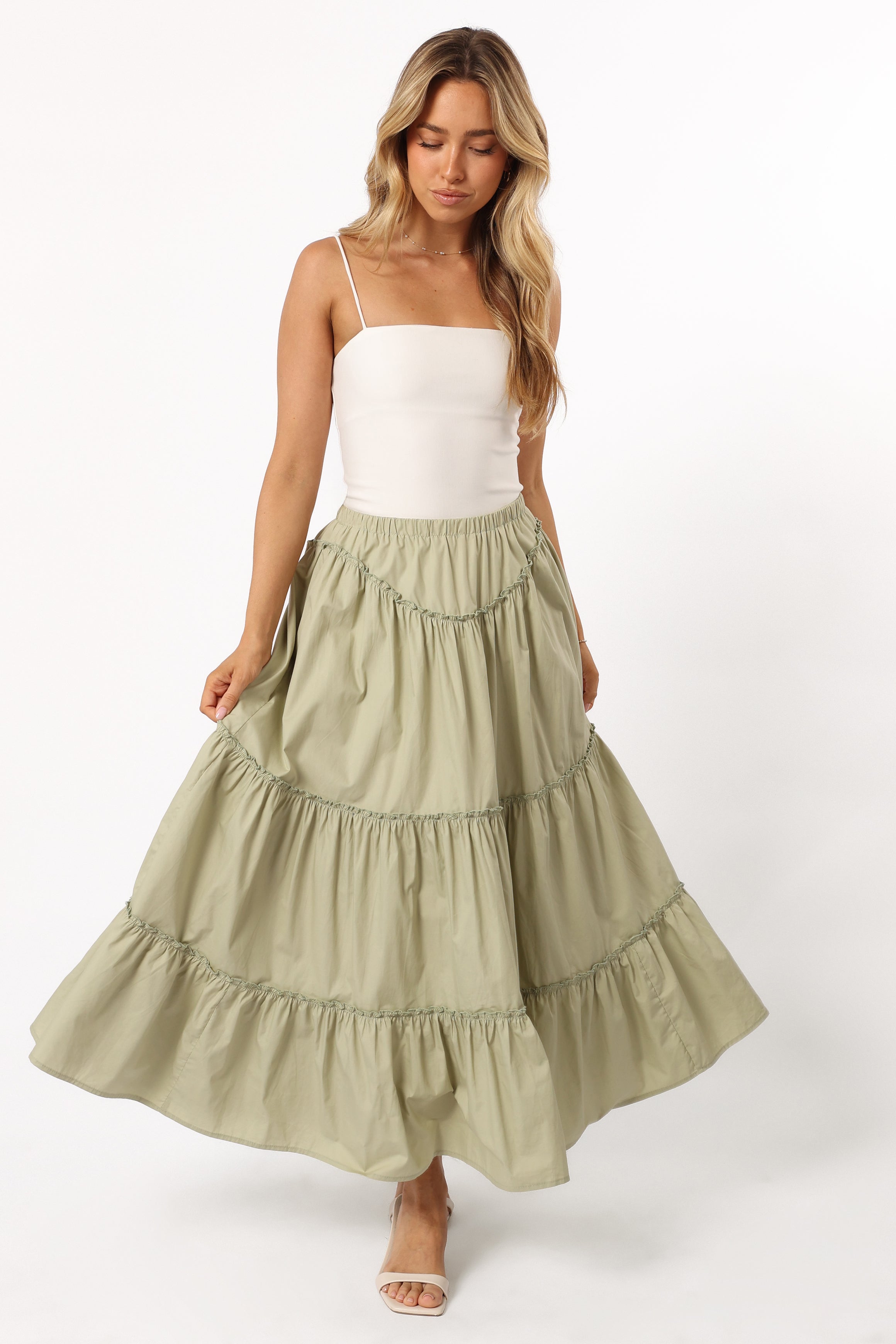 Somerset Midi Skirt - Pistachio-Aur Fashion