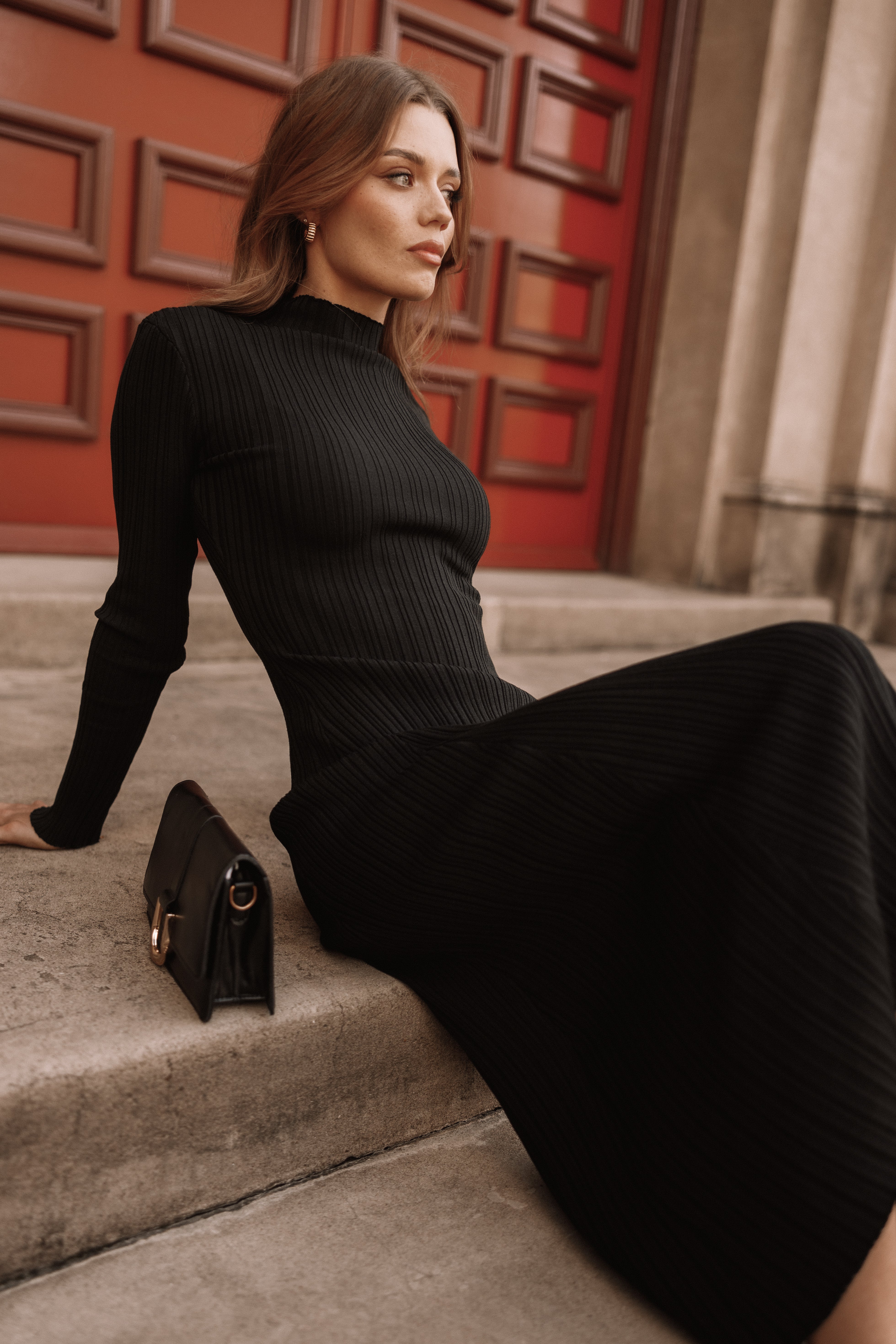 Briar Long Sleeve Dress - Black-Aur Fashion