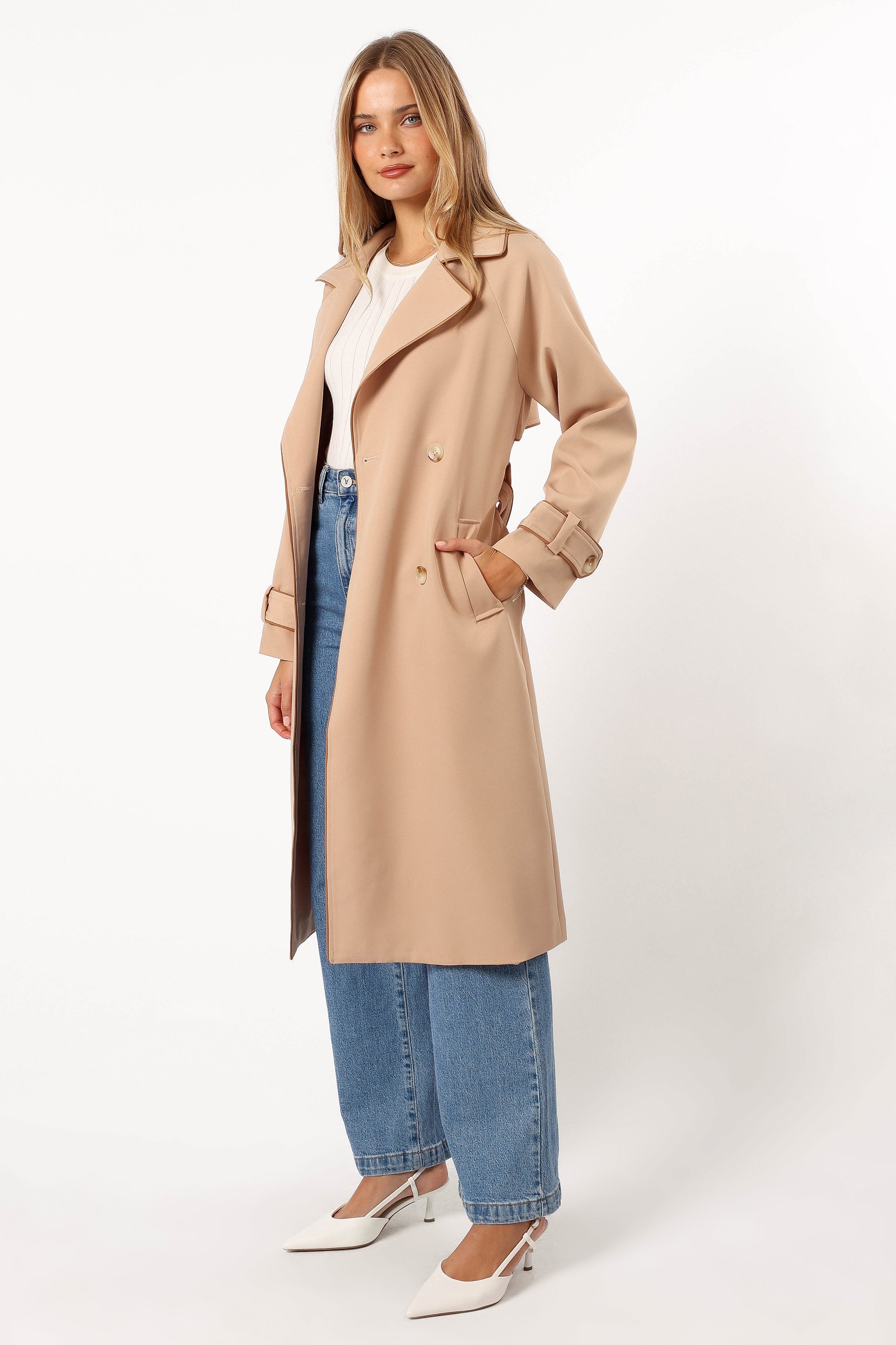 Cayenne Contrast Binding Trench Coat - Camel-Aur Fashion