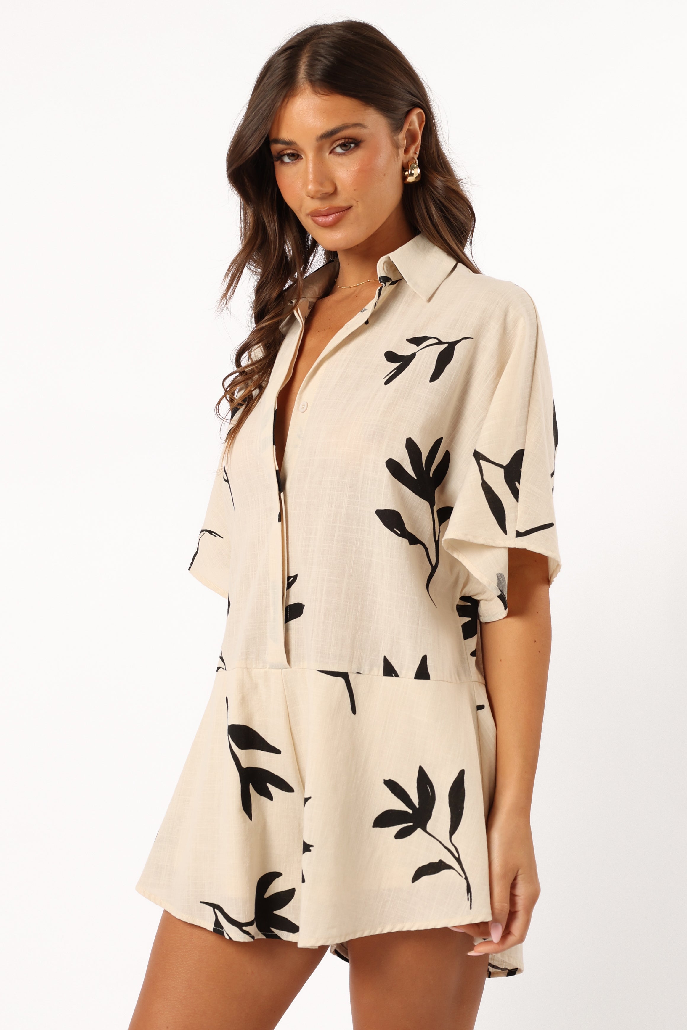 Sebastian Romper - White Black Print-Aur Fashion