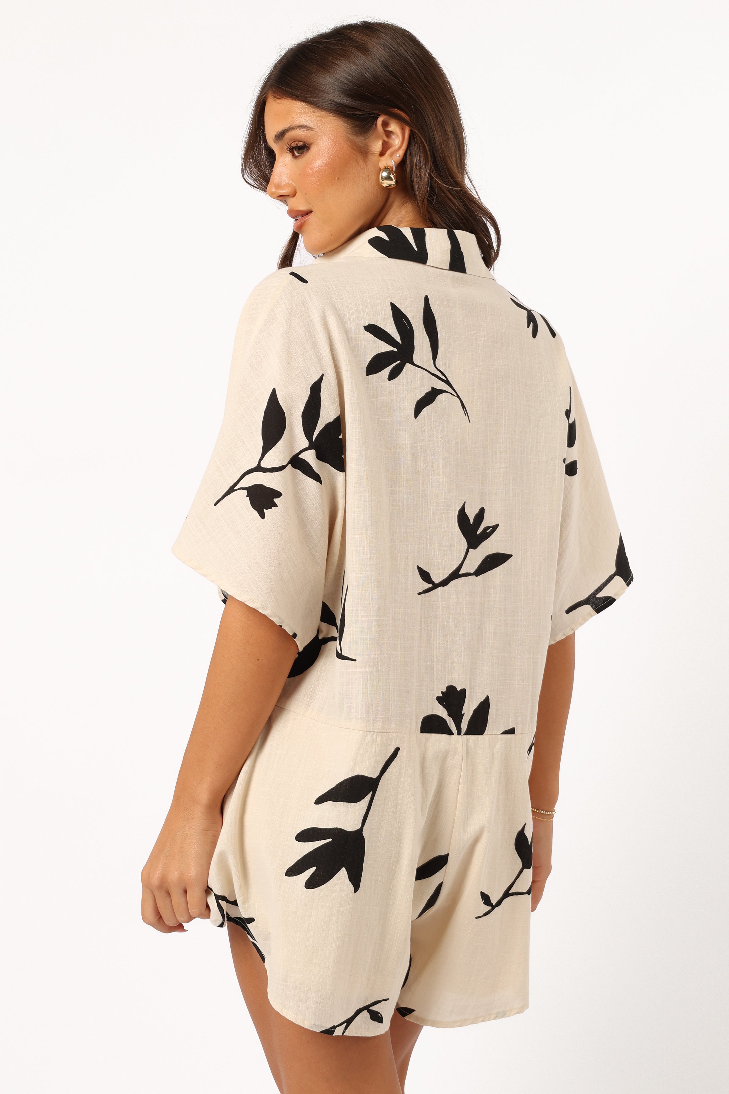 Sebastian Romper - White Black Print-Aur Fashion