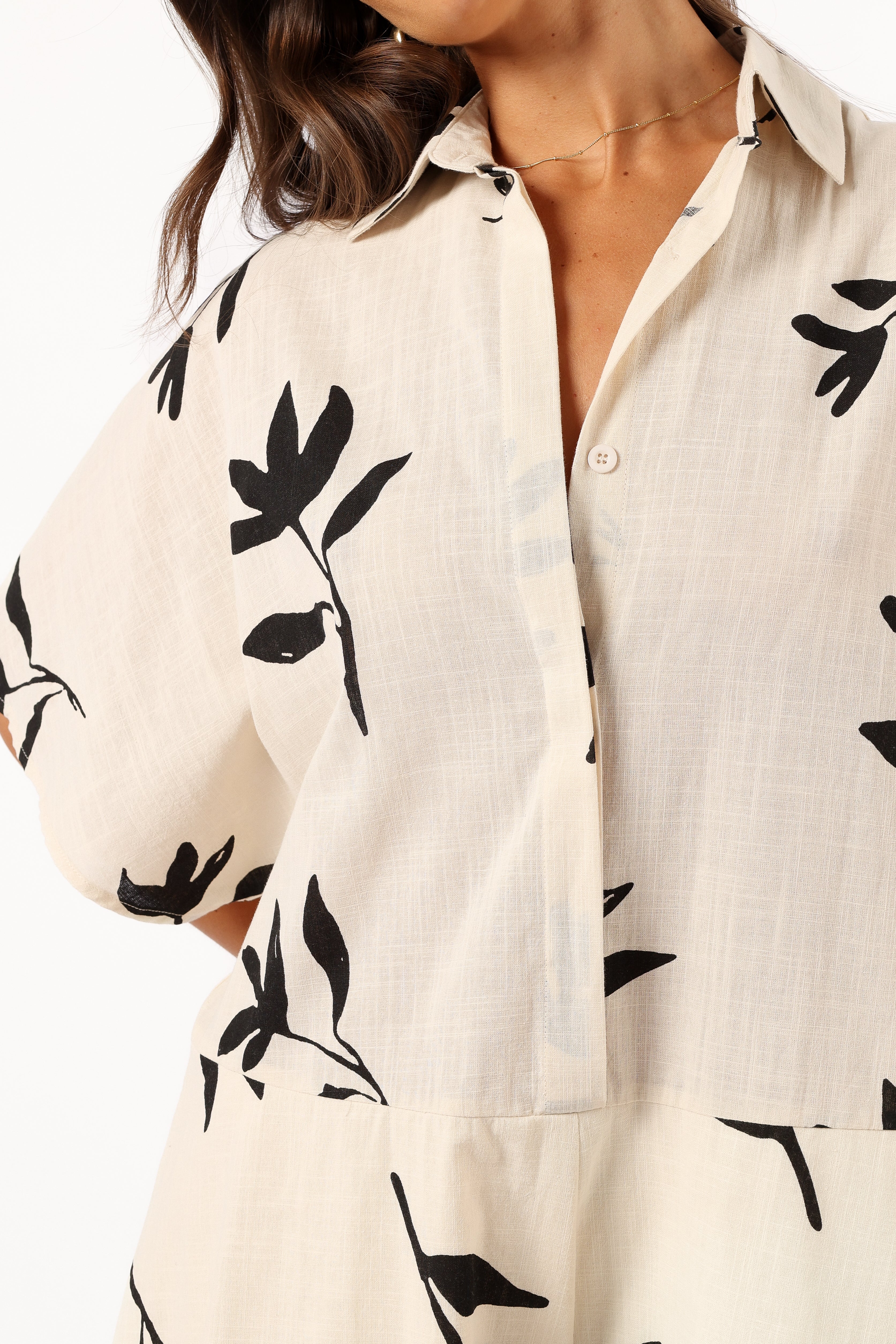 Sebastian Romper - White Black Print-Aur Fashion