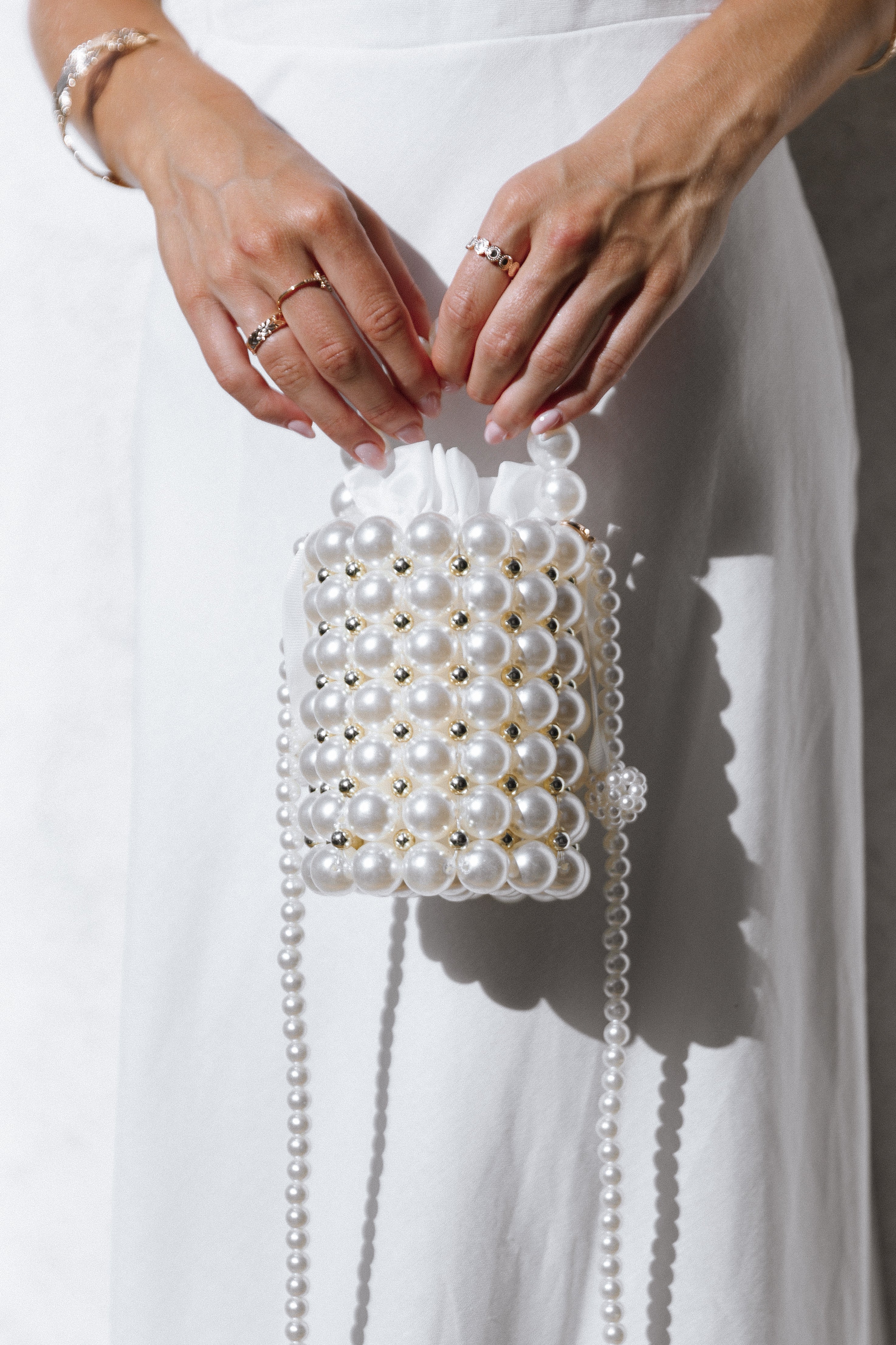 Eleanor Beaded Bag - Pearl-Aur Fashion
