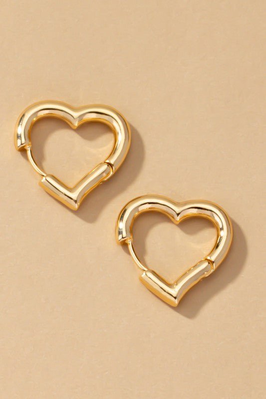 Heart Shape Huggie  - Gold-Aur Fashion