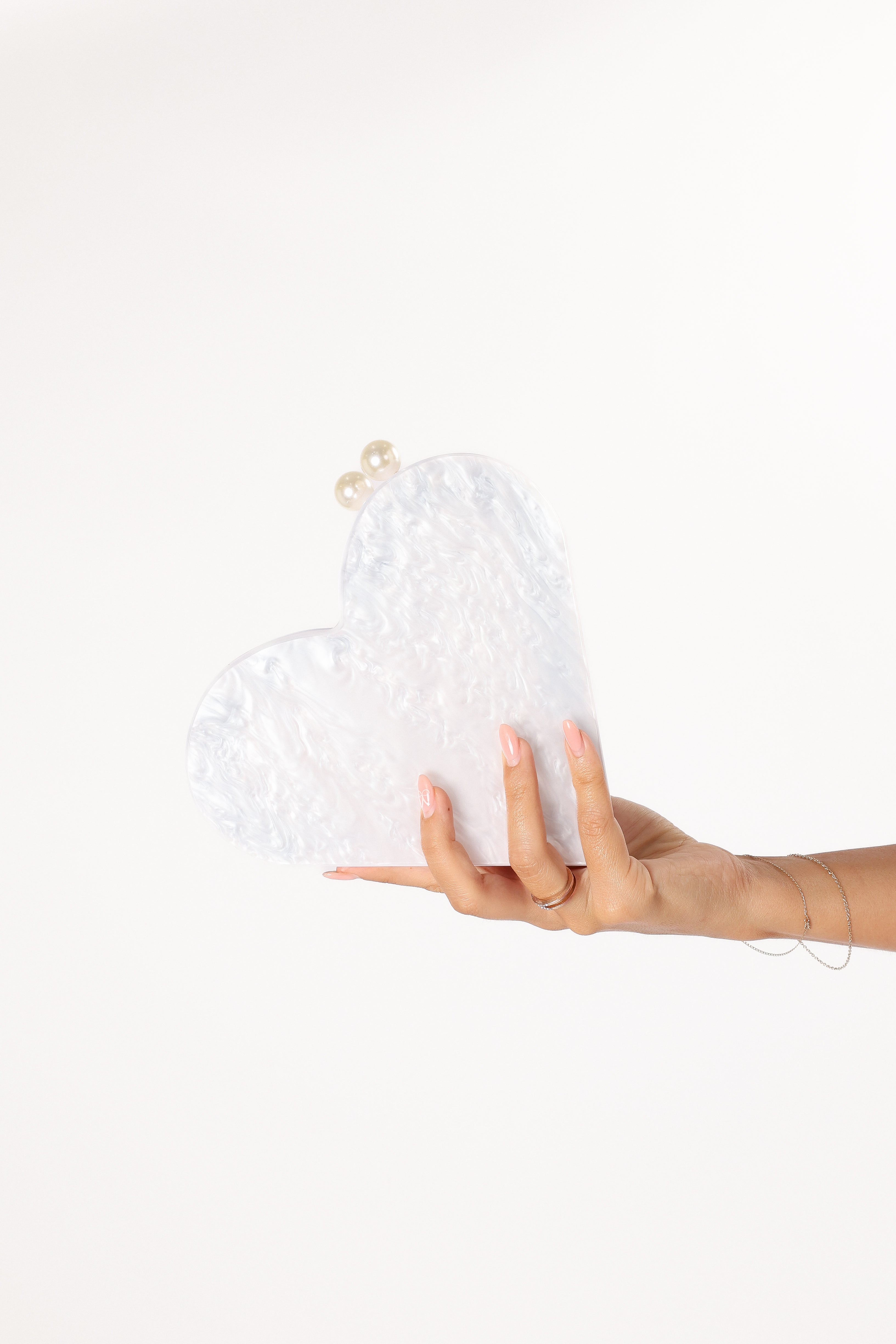 Heart Shaped Bag - White-Aur Fashion
