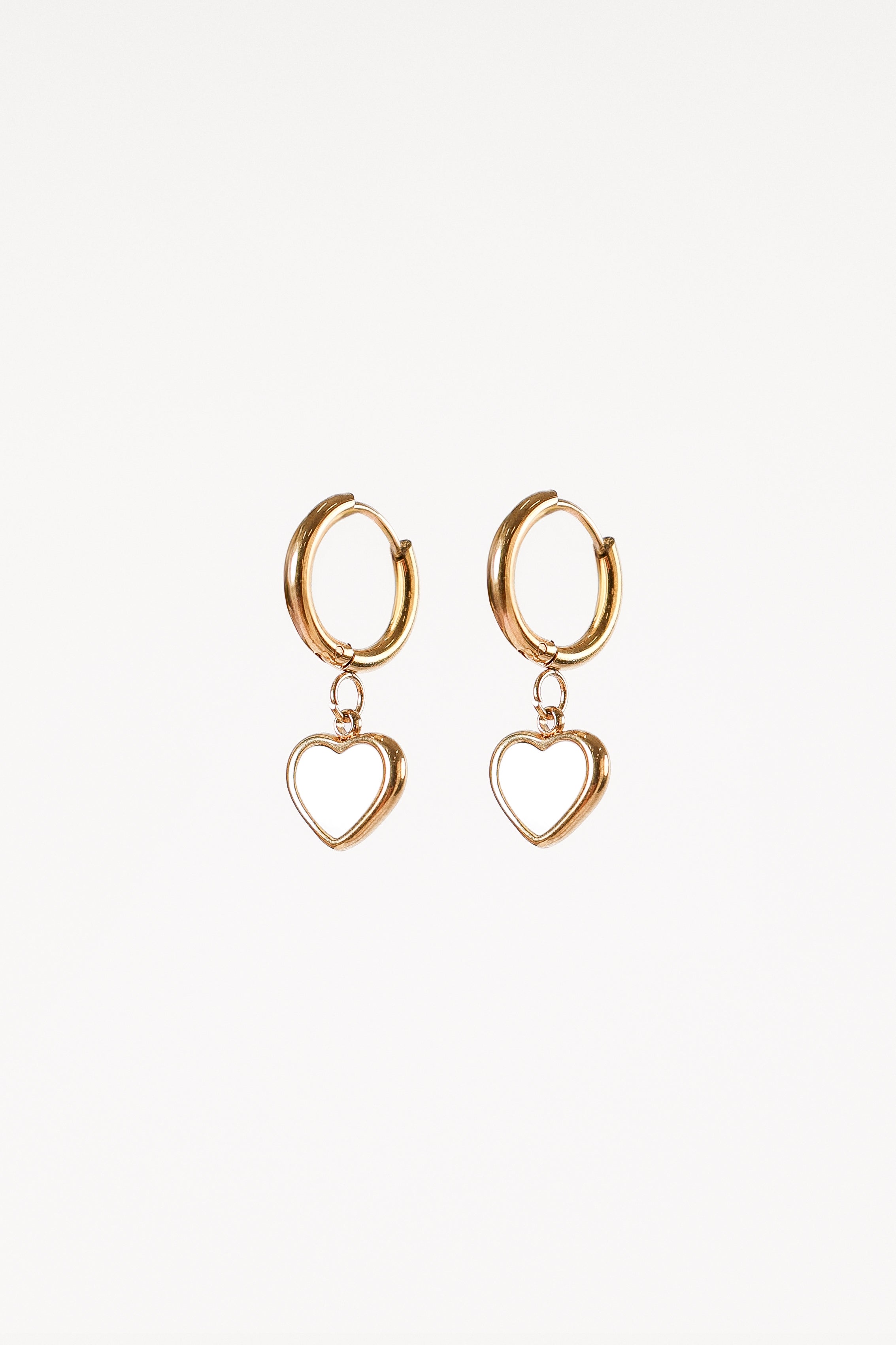 Joree Heart Hoop Earrings - Gold-Aur Fashion