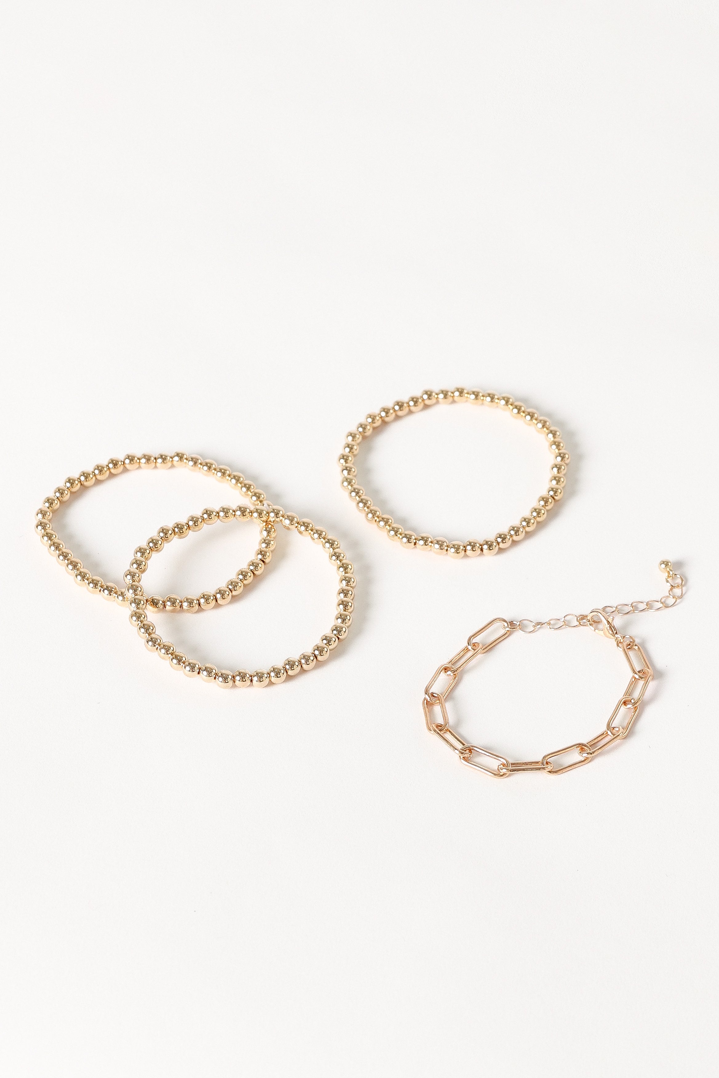 Kaleigh Stacked Bracelets - Gold-Aur Fashion