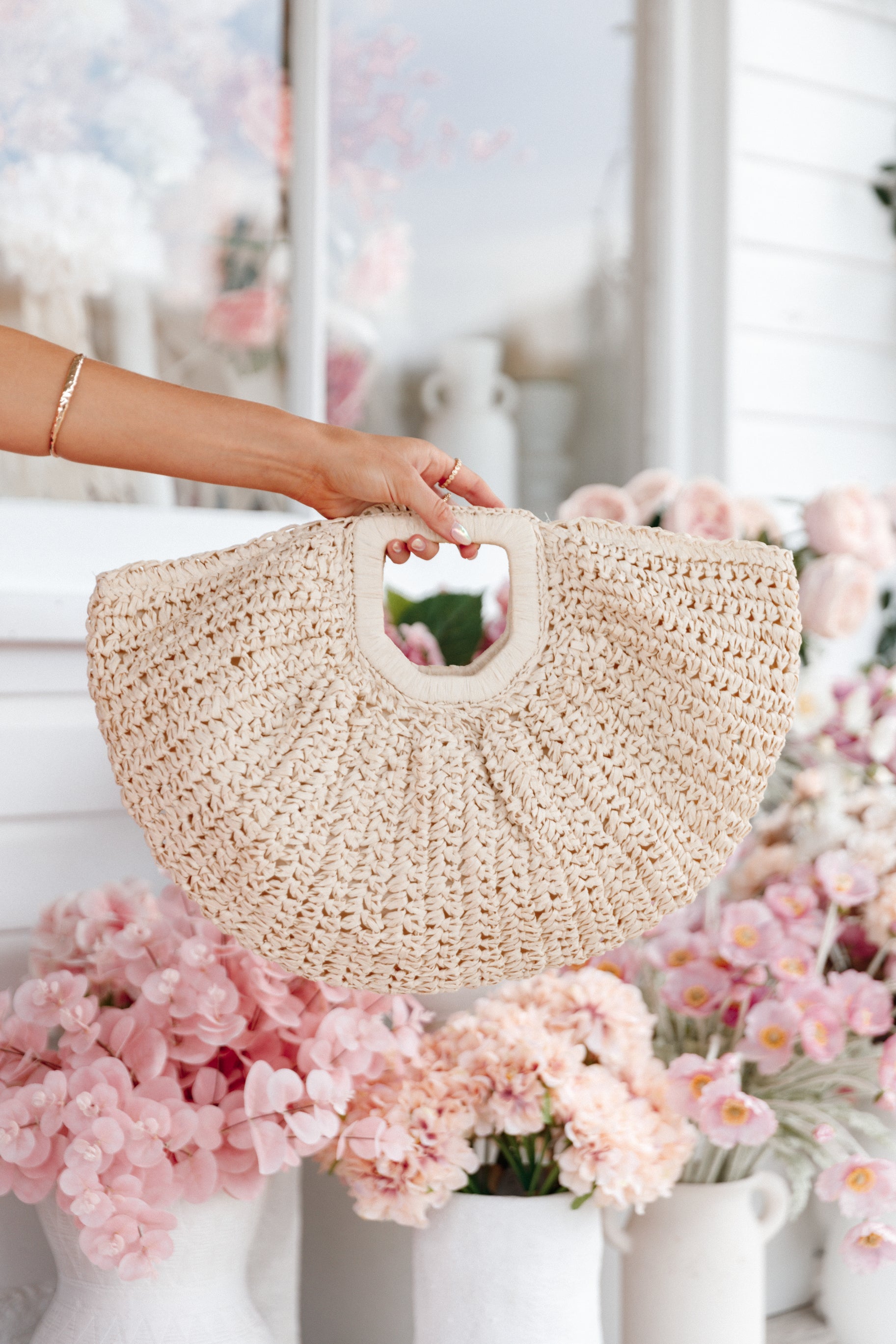 Luna Straw Bag - Natural-Aur Fashion