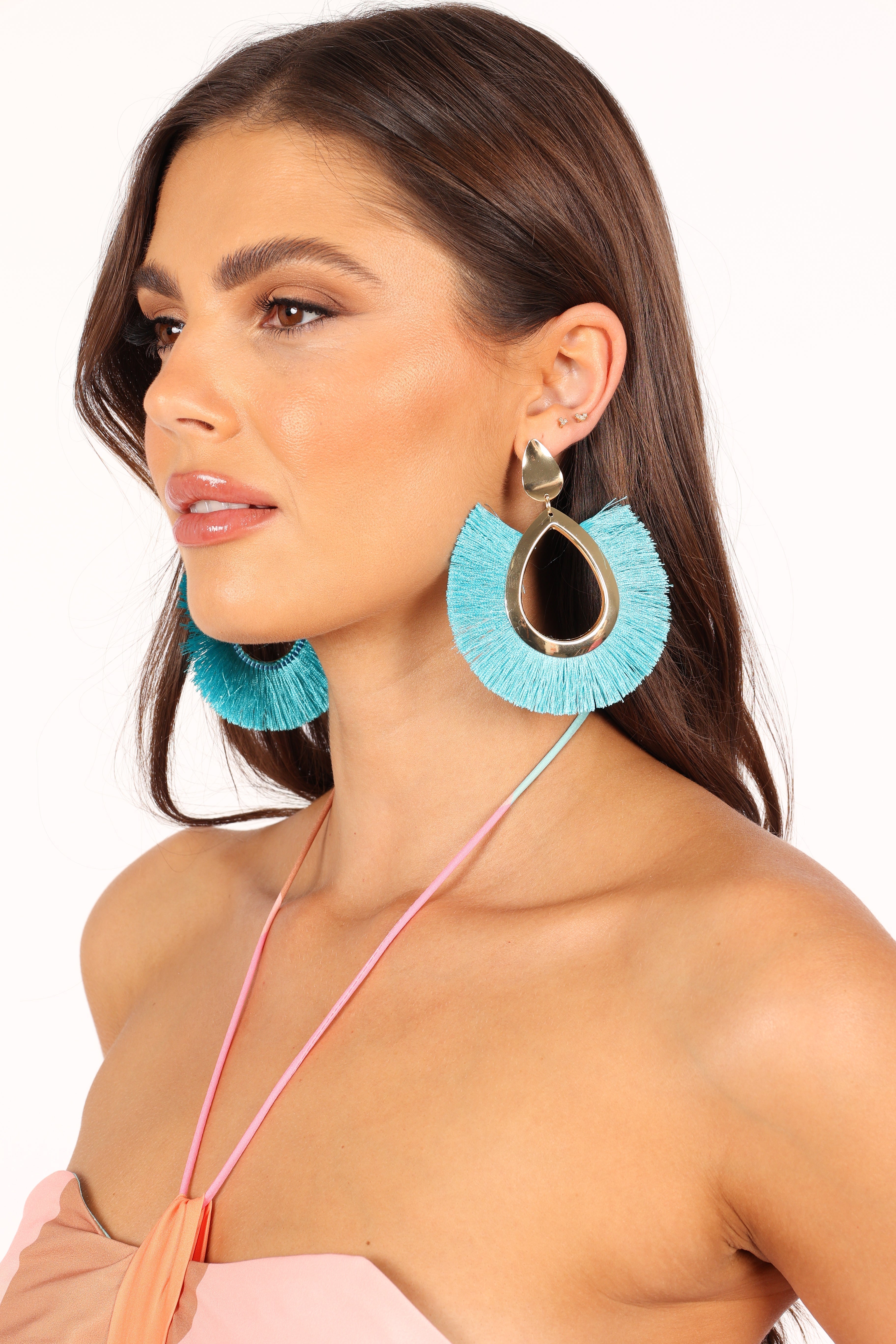 Minnie Tassel Earrings - Teal-Aur Fashion