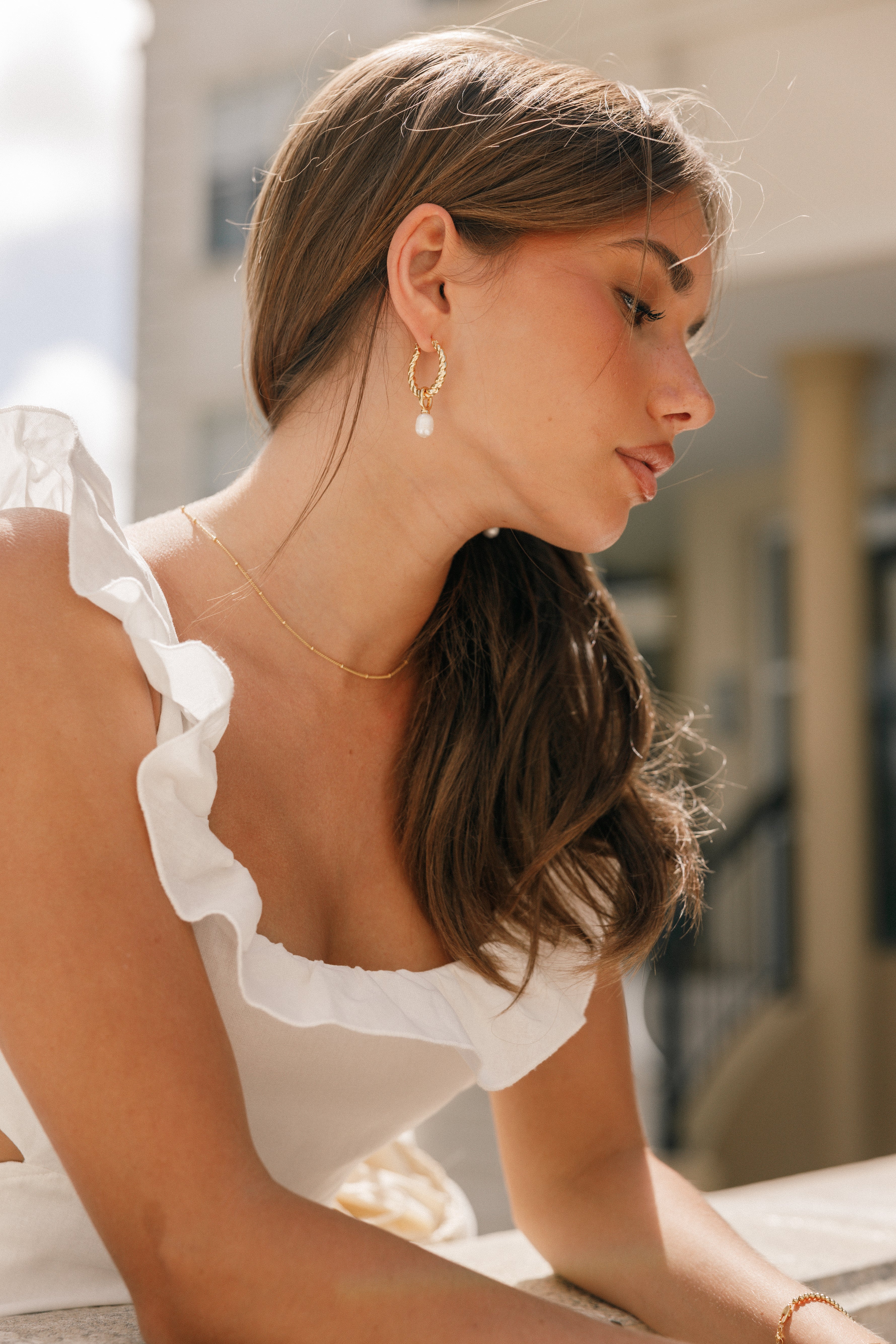 Monika Hoop Earrings - Gold-Aur Fashion