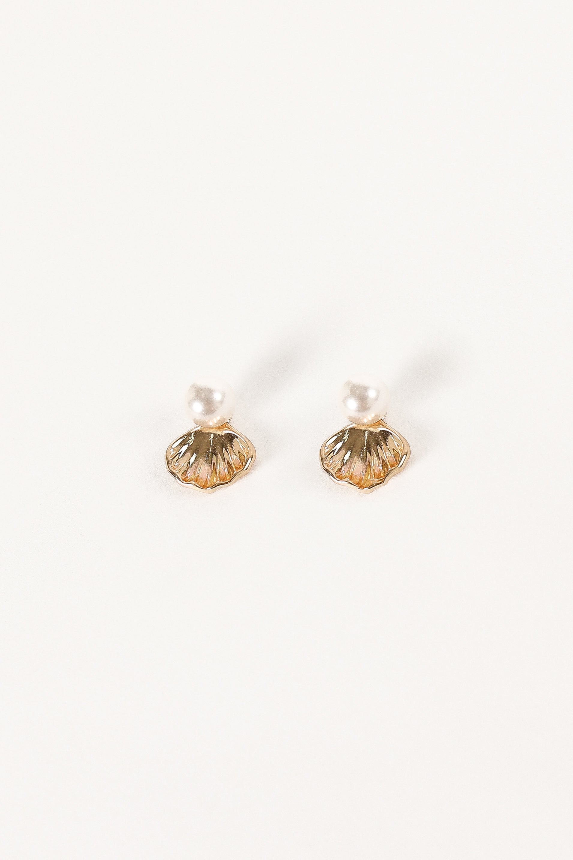 Shiloh Pear Shell Earrings - Gold-Aur Fashion