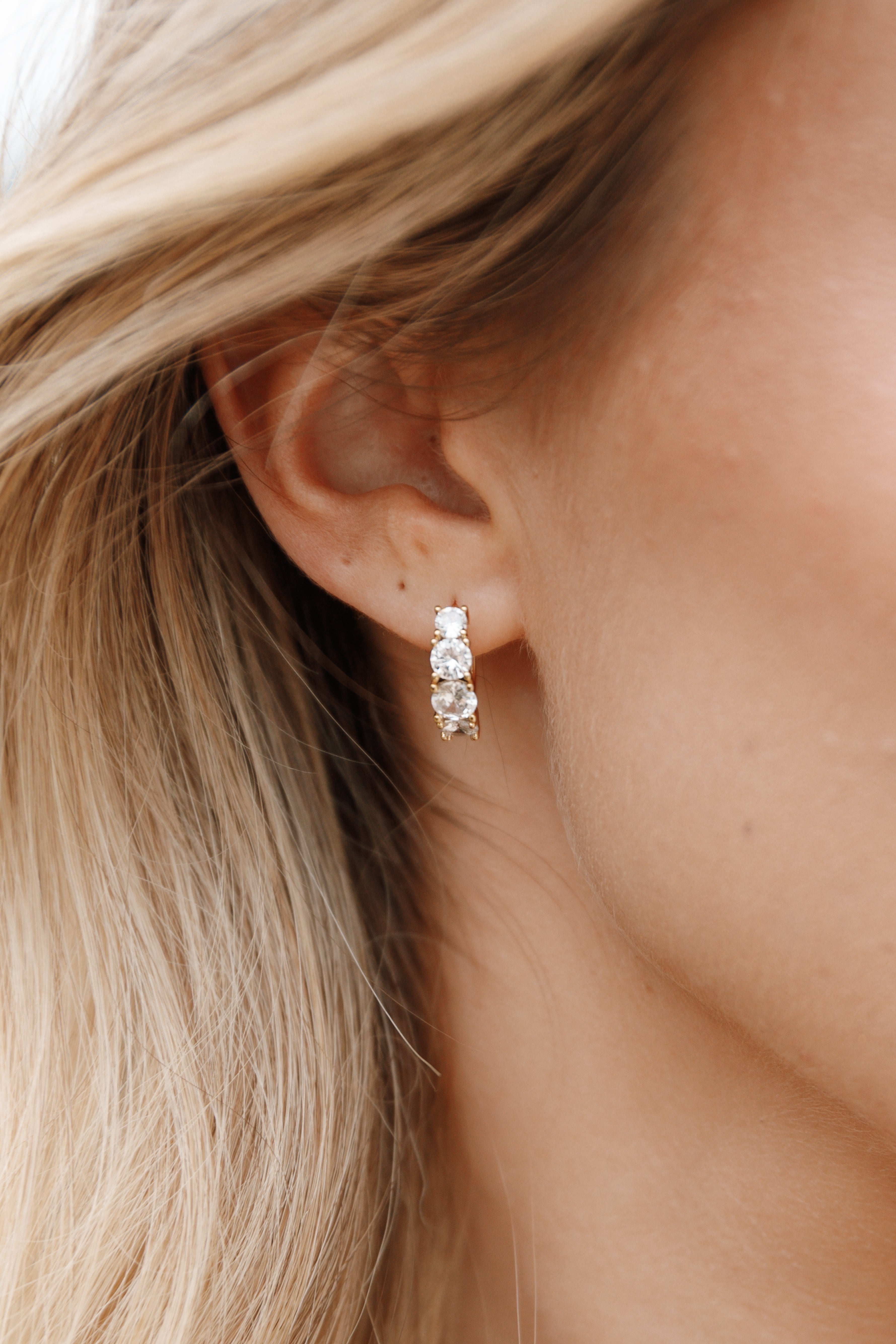 Solstice Stone Hoop Earrings - Gold-Aur Fashion