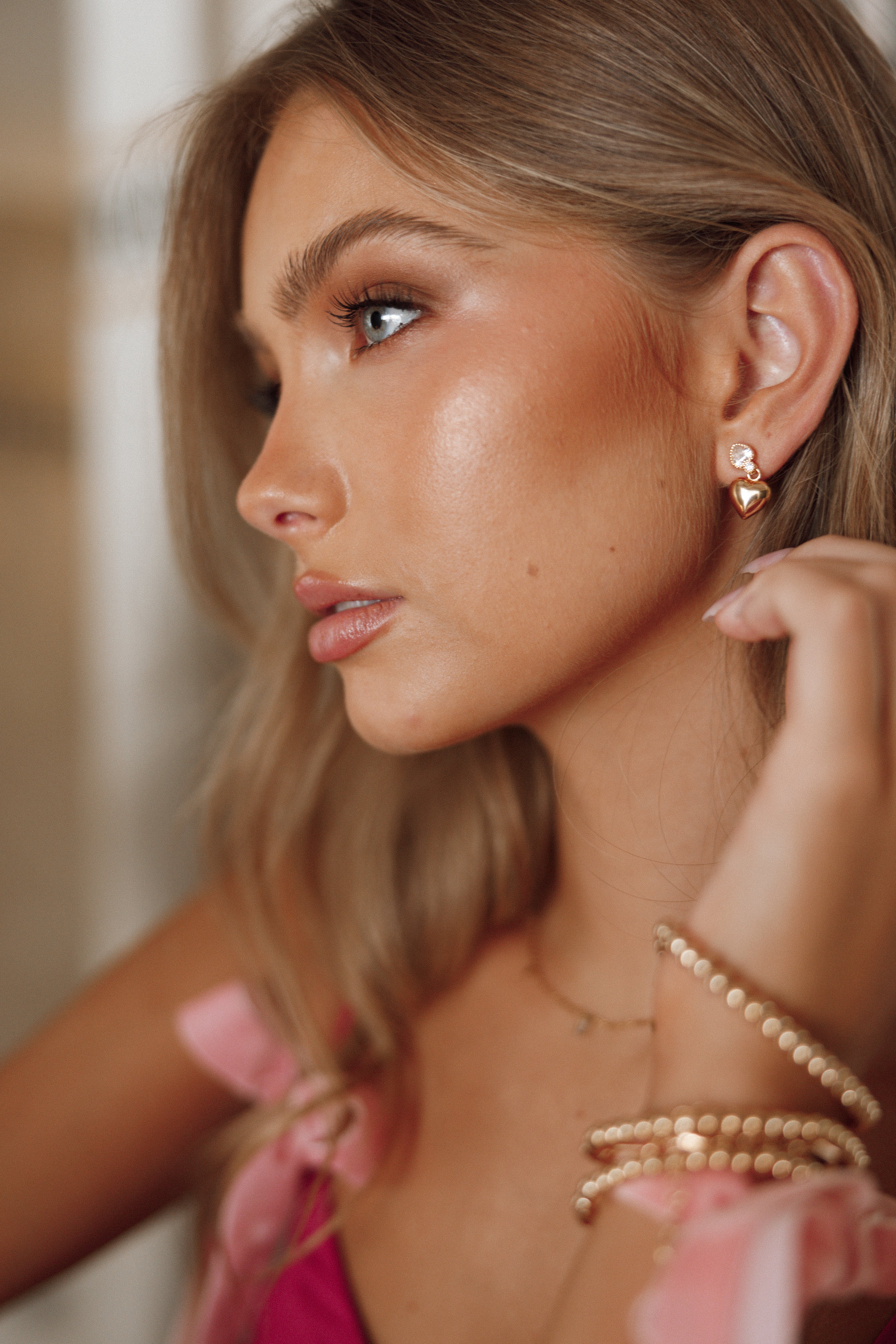Susan Heart Earrings - Gold-Aur Fashion