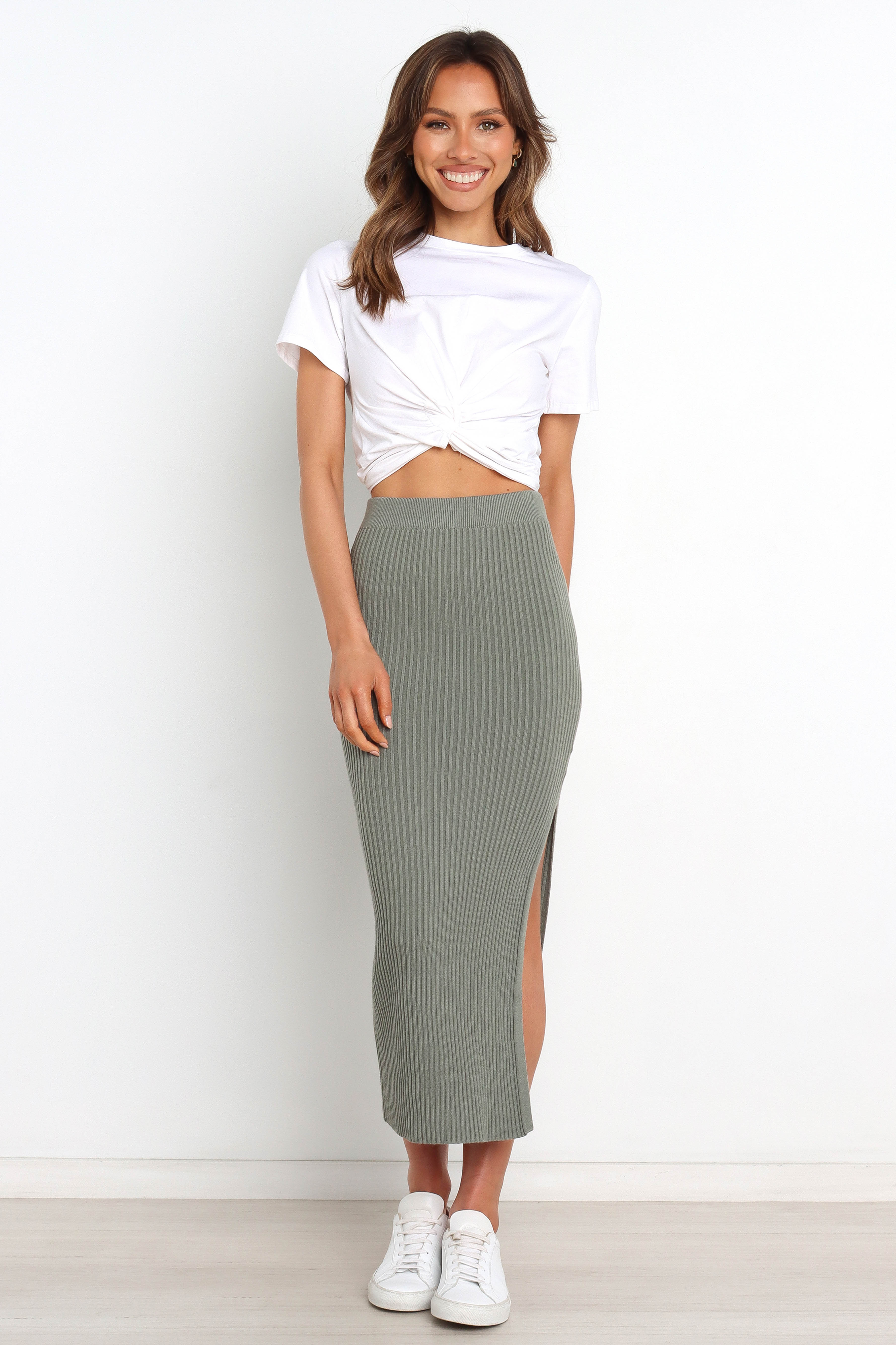 Bowen Skirt - Olive-Aur Fashion
