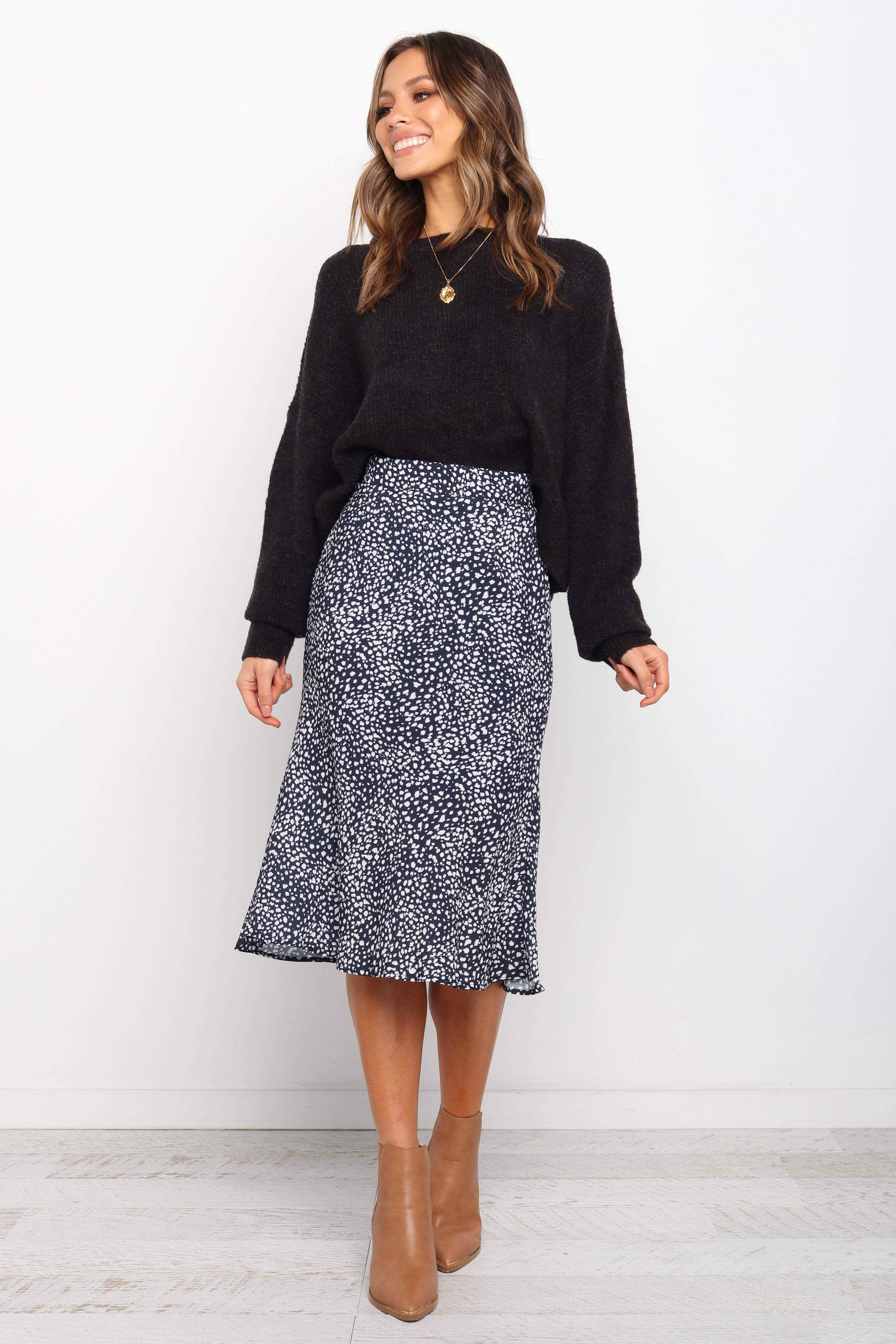 Falco Skirt - Navy-Aur Fashion