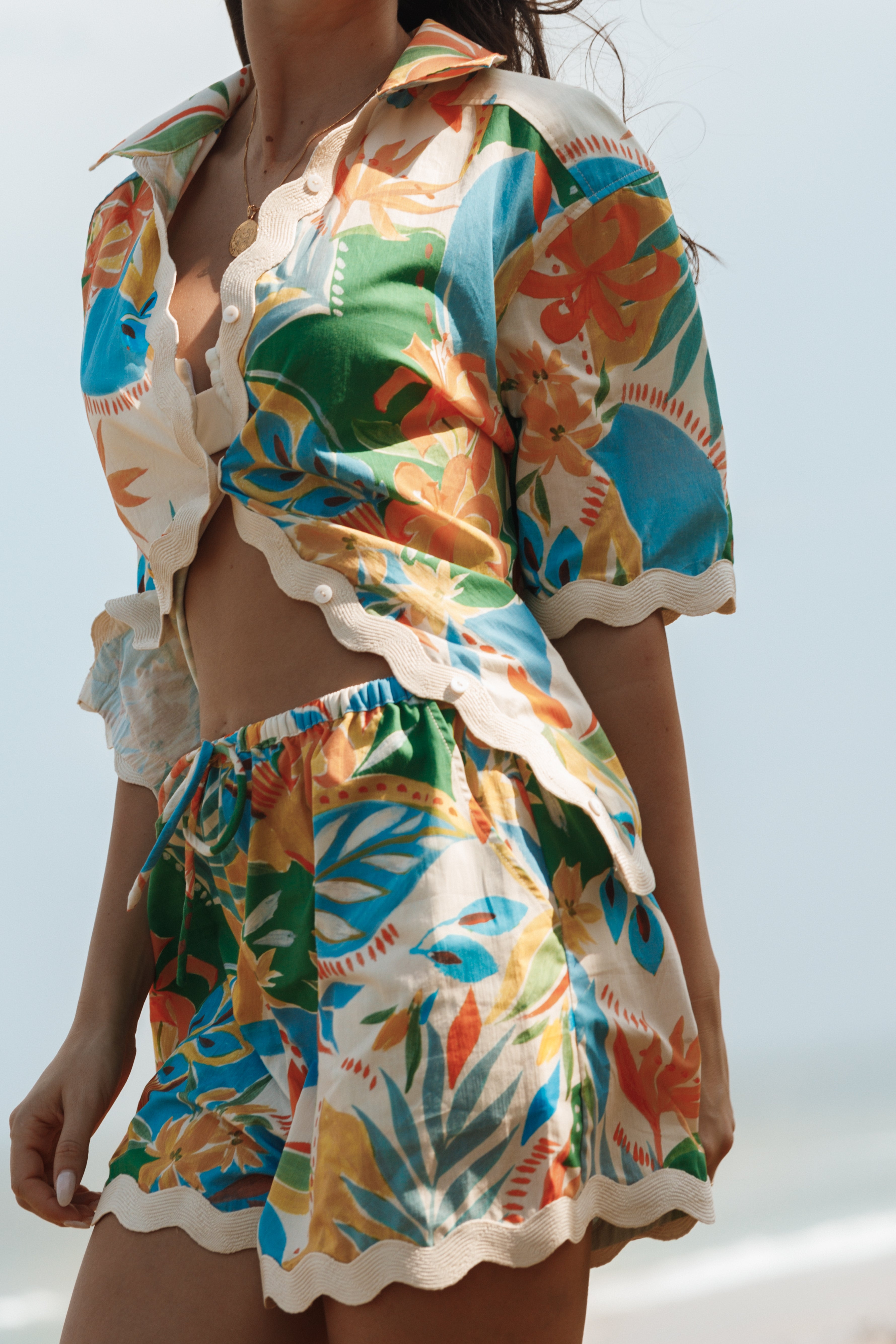 Harriet Shorts - Malta Print-Aur Fashion