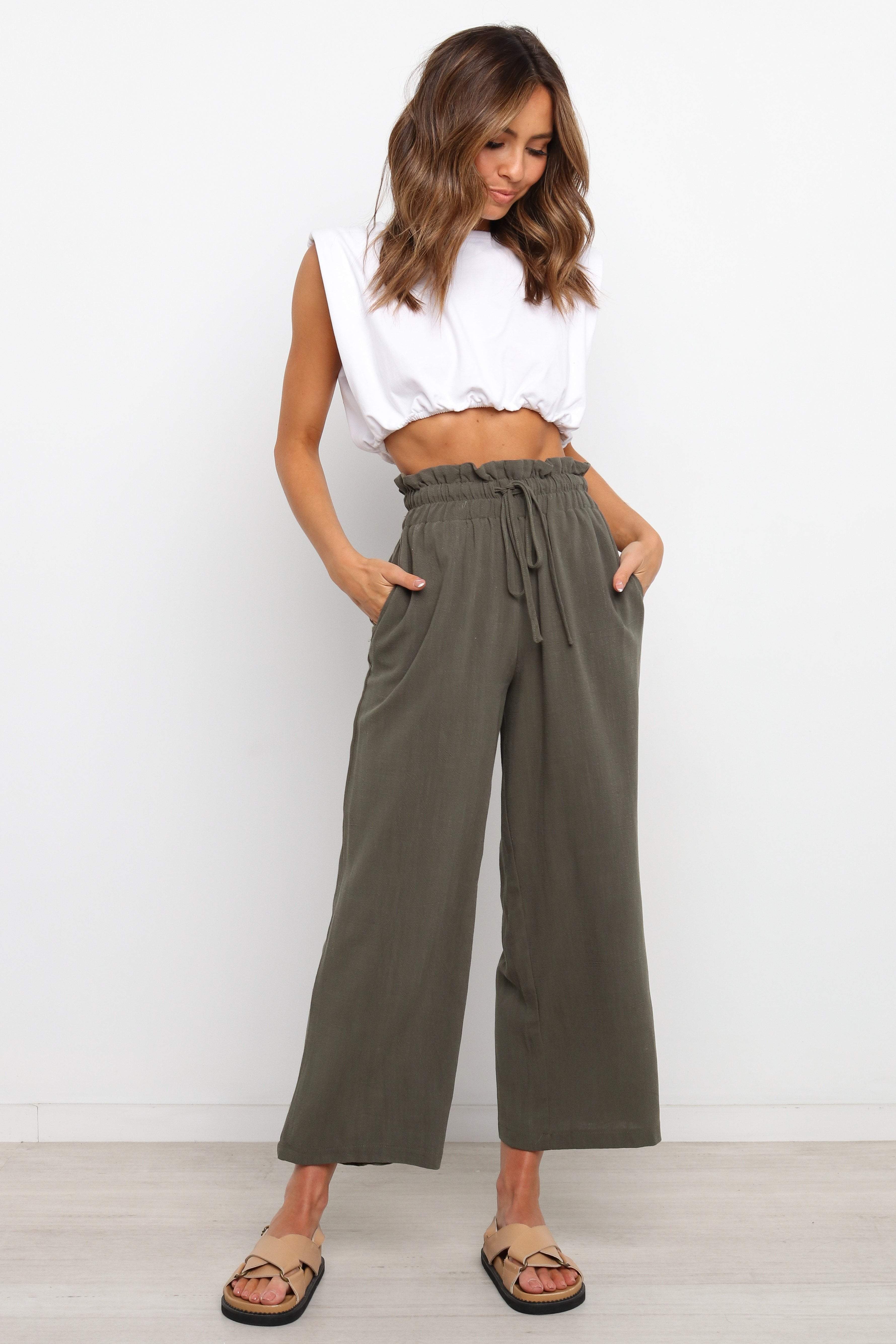 Hawthorne Pant - Olive-Aur Fashion