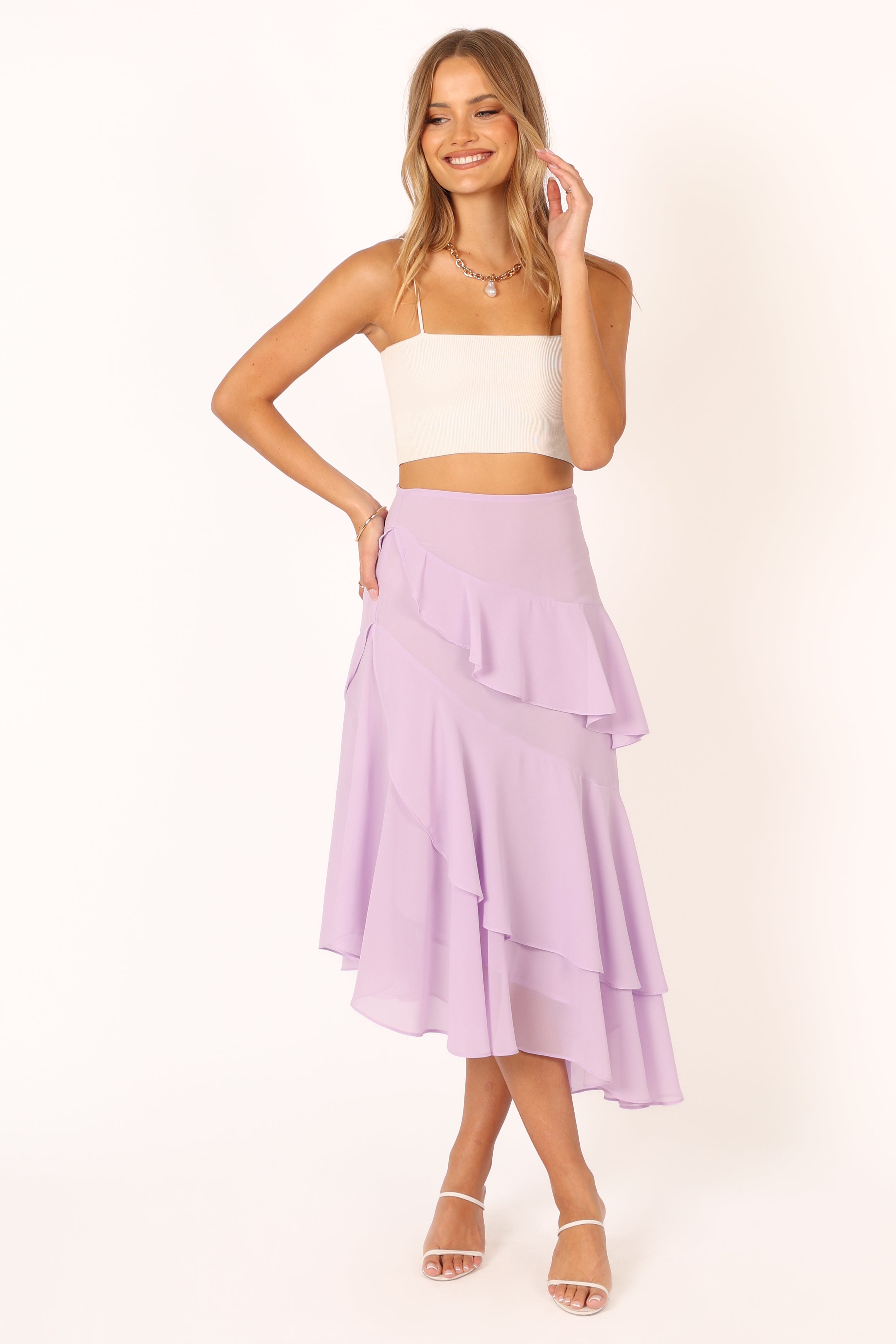 Kylen Frill Skirt - Lilac-Aur Fashion