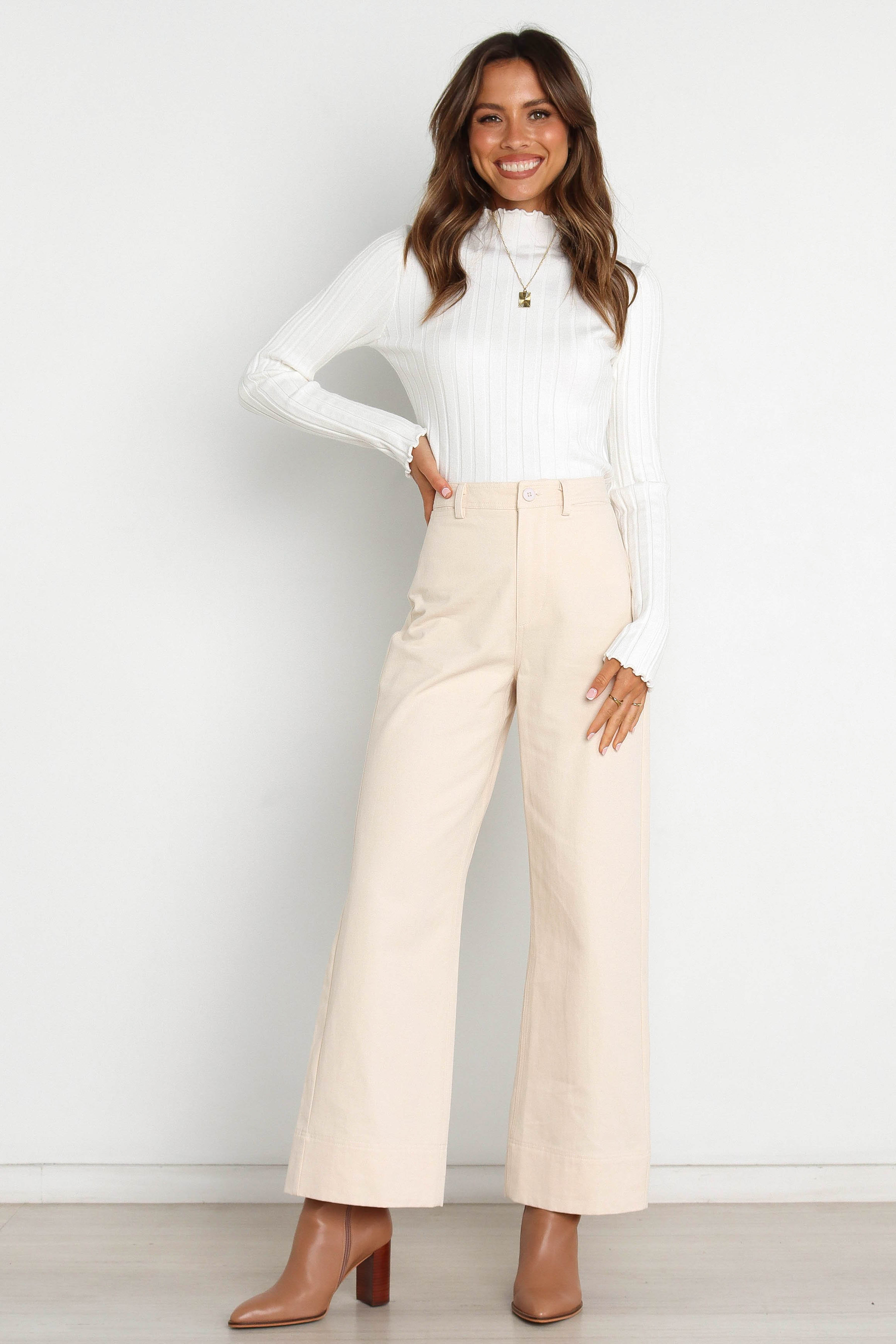 Lawrence Pant - Beige-Aur Fashion