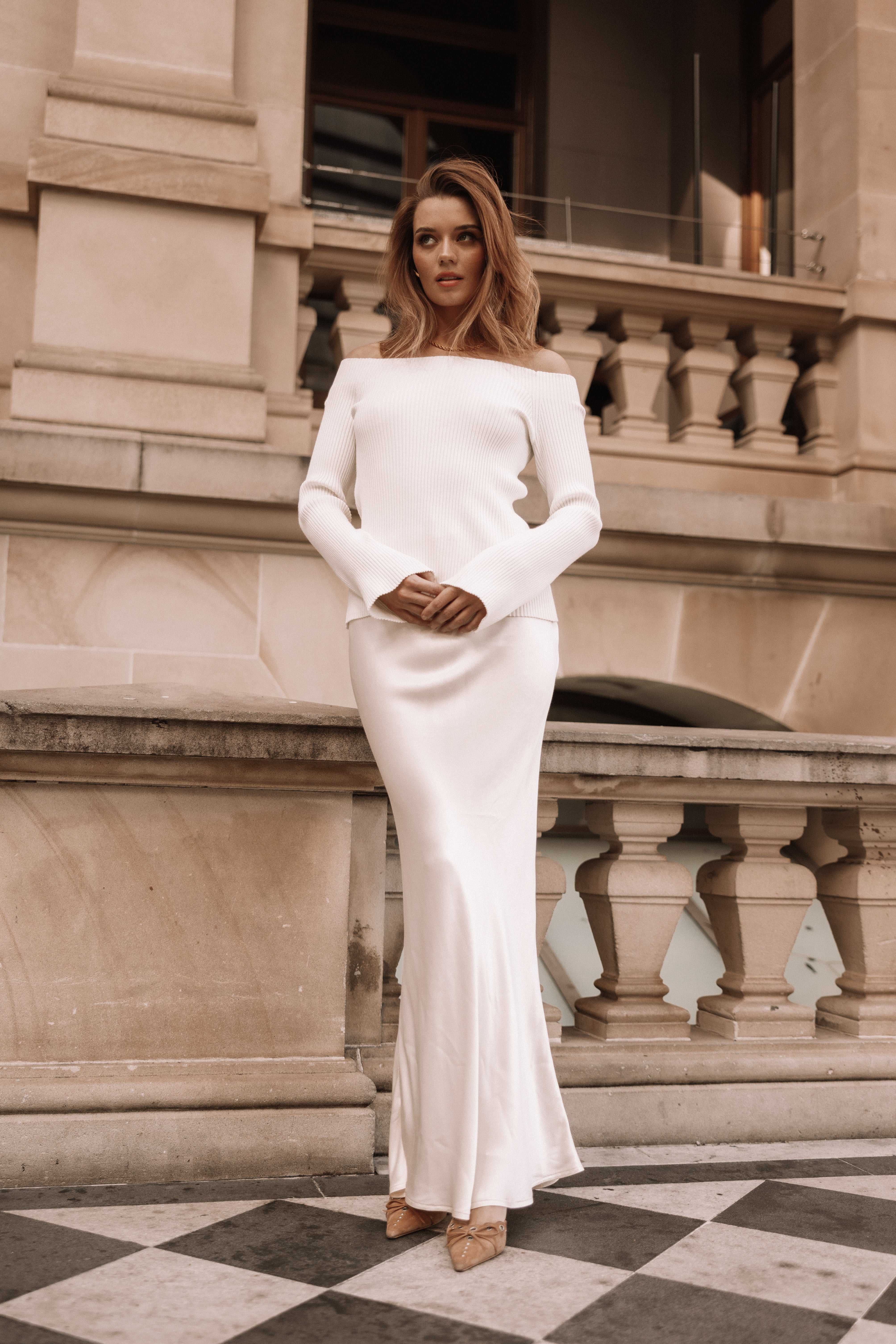 Negin Midi Skirt - Cream-Aur Fashion