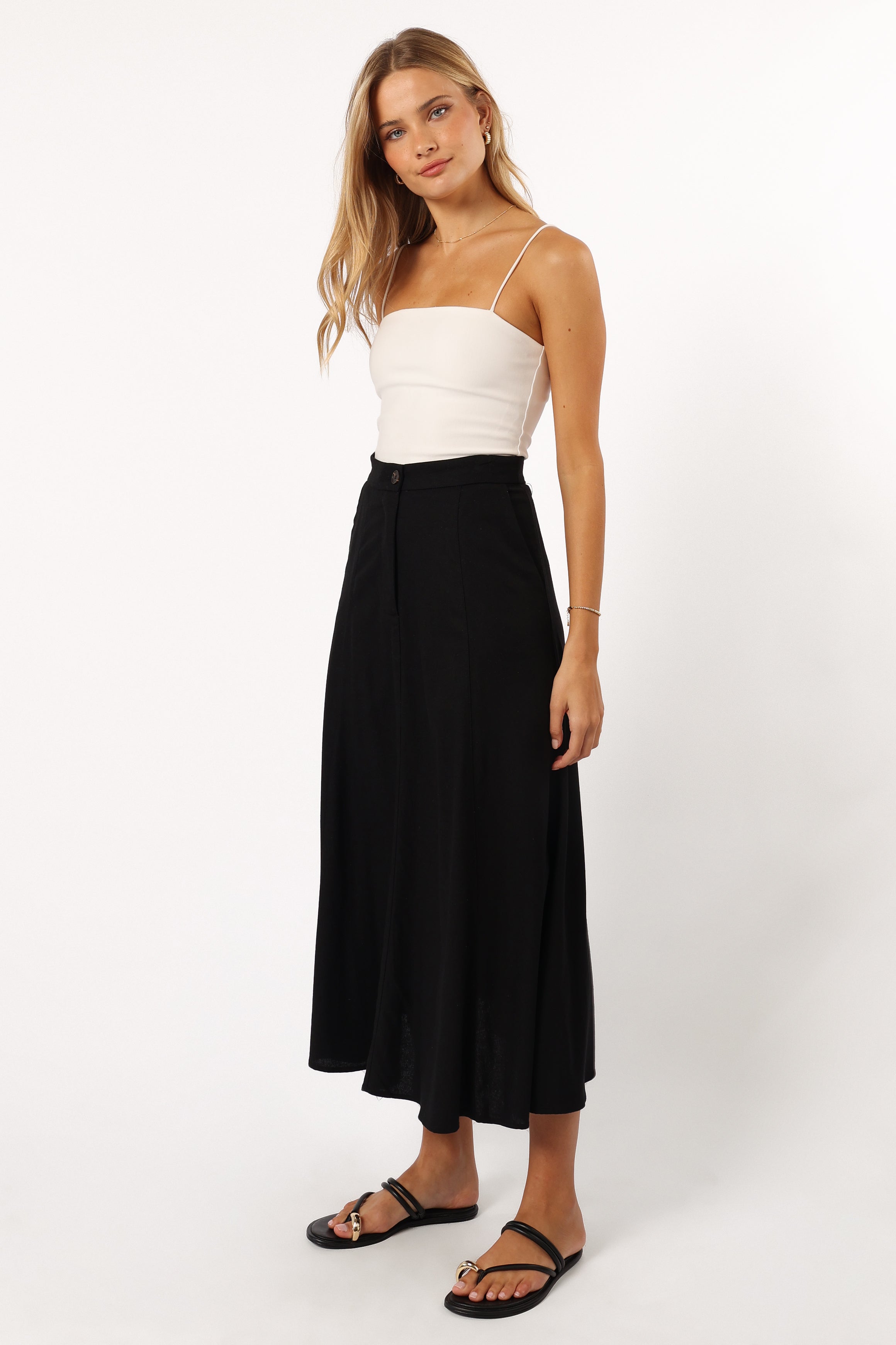 Odetta Maxi Skirt - Black-Aur Fashion