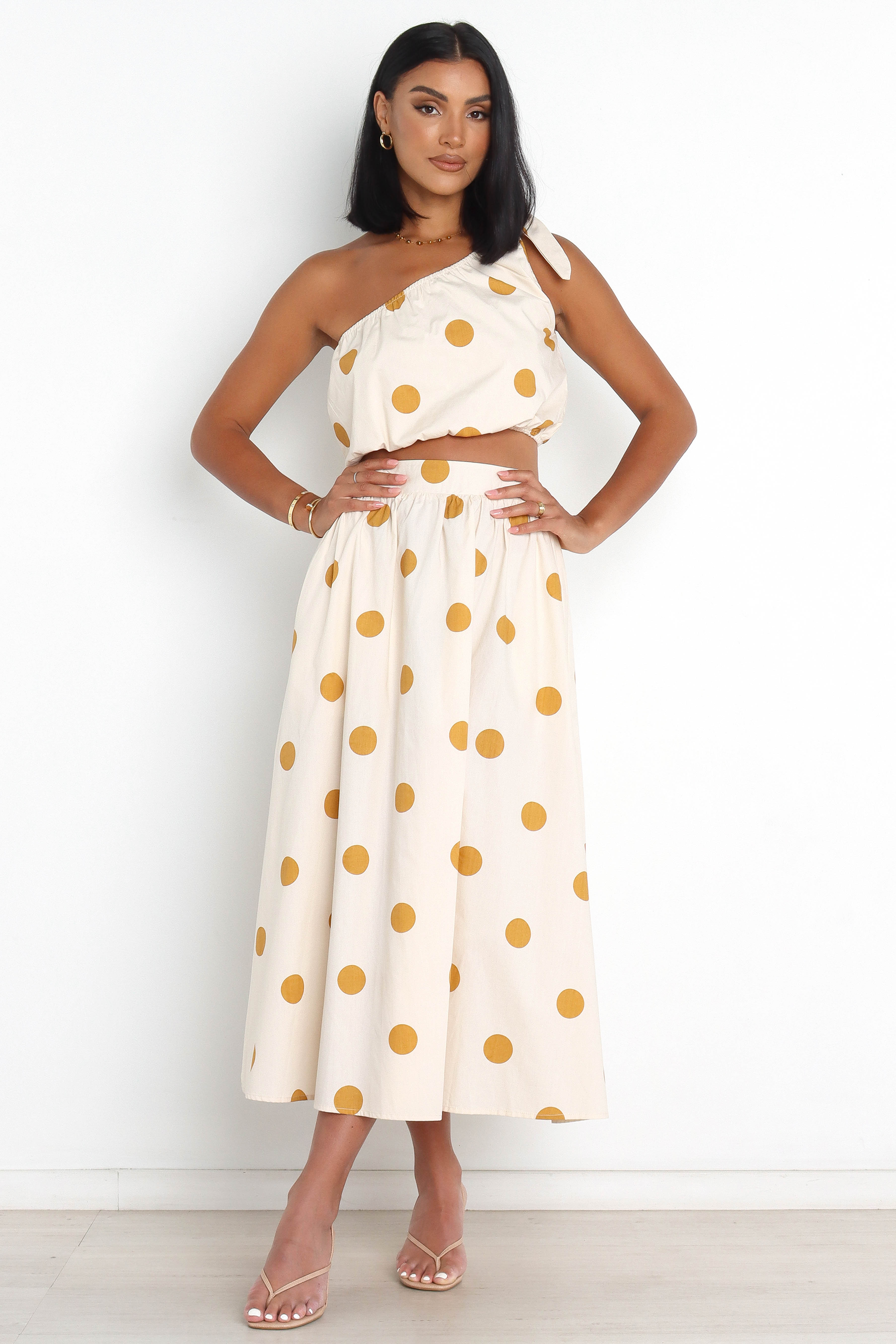 Phillipa Skirt - Beige Spot-Aur Fashion