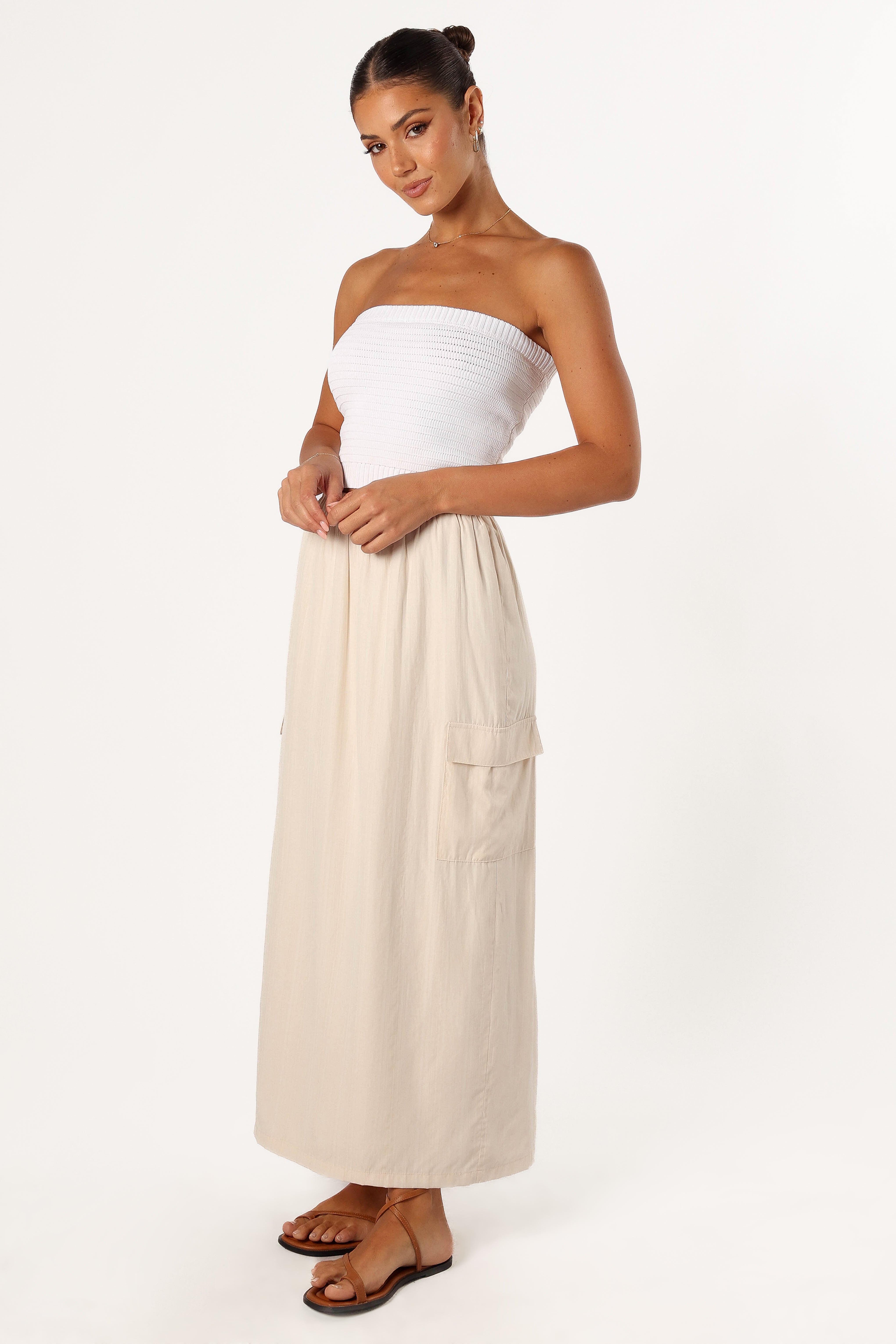 Picilo Long Midi Skirt - Stone-Aur Fashion
