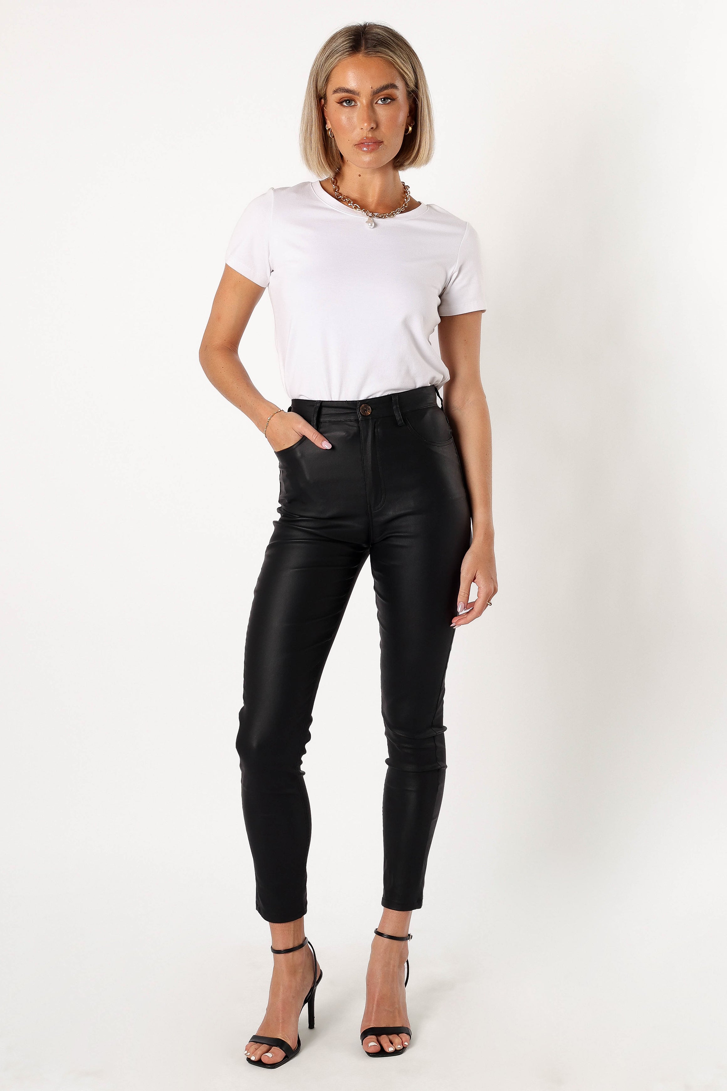Sammie Vegan Leather Pants - Black-Aur Fashion